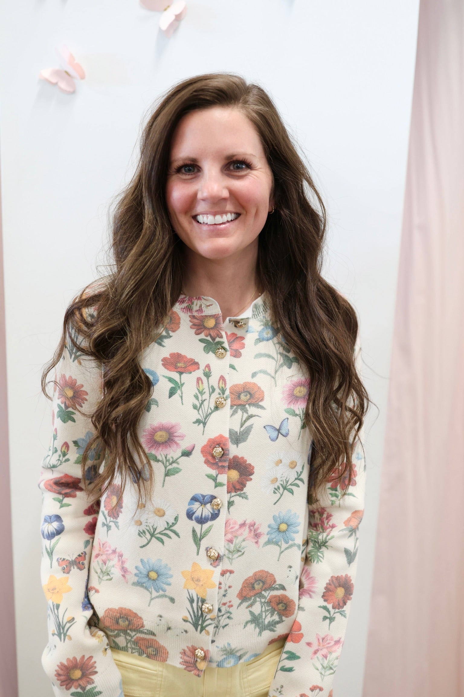 French Floral Cafe Cardigan