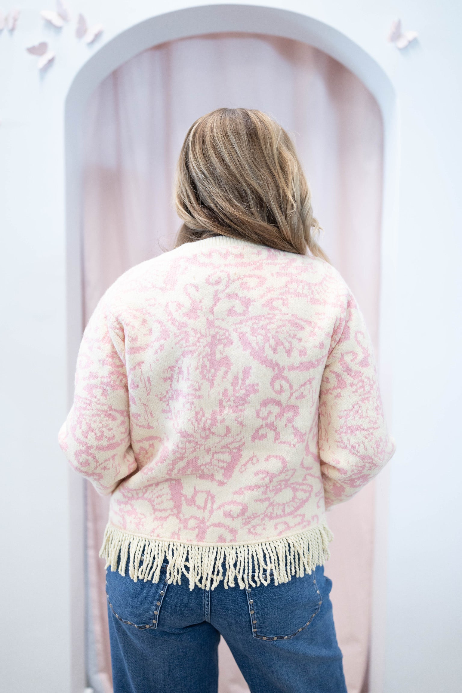 Blush Fringe Sweater