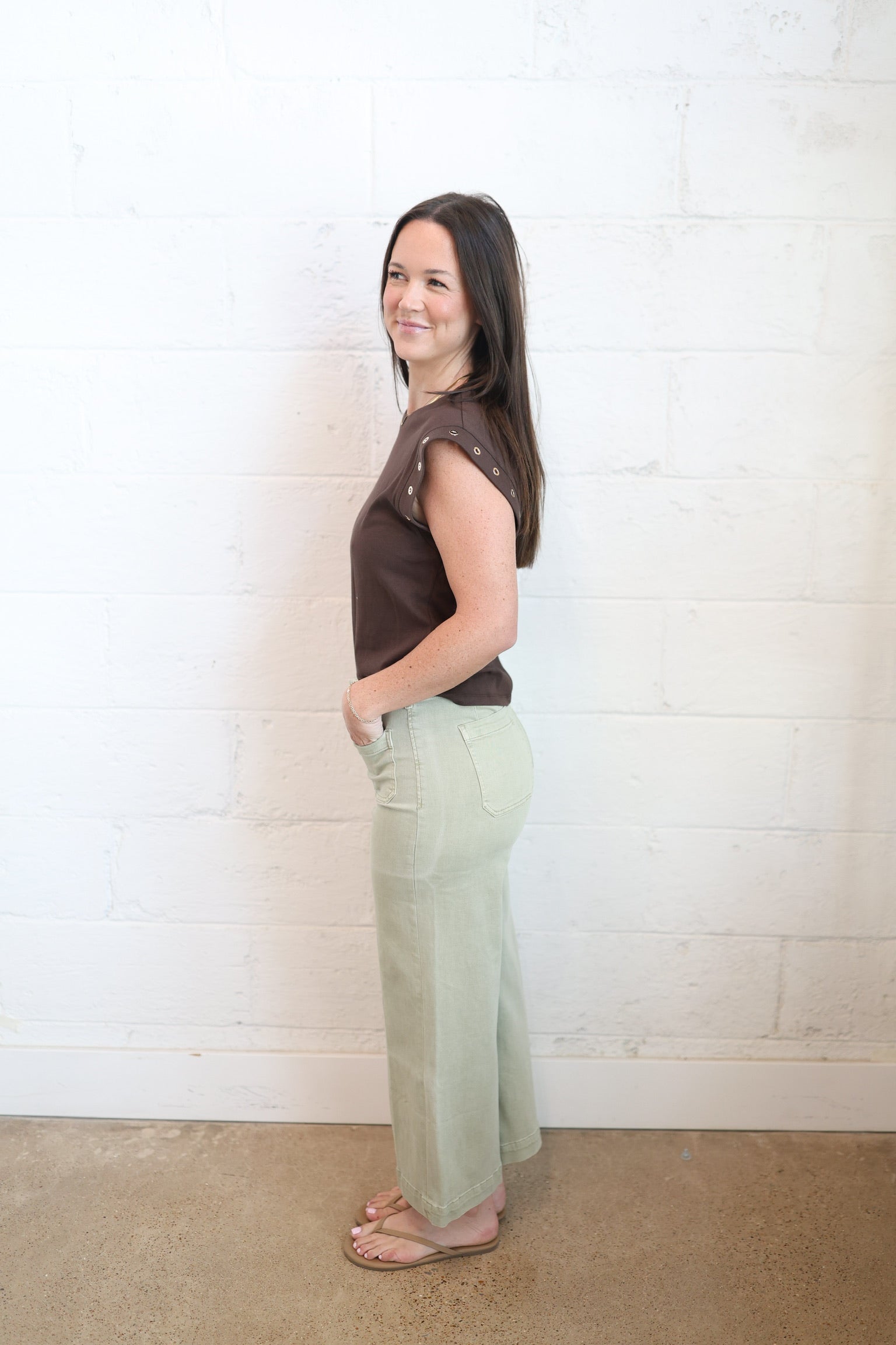 Dark Chocolate Camino Grommet Top