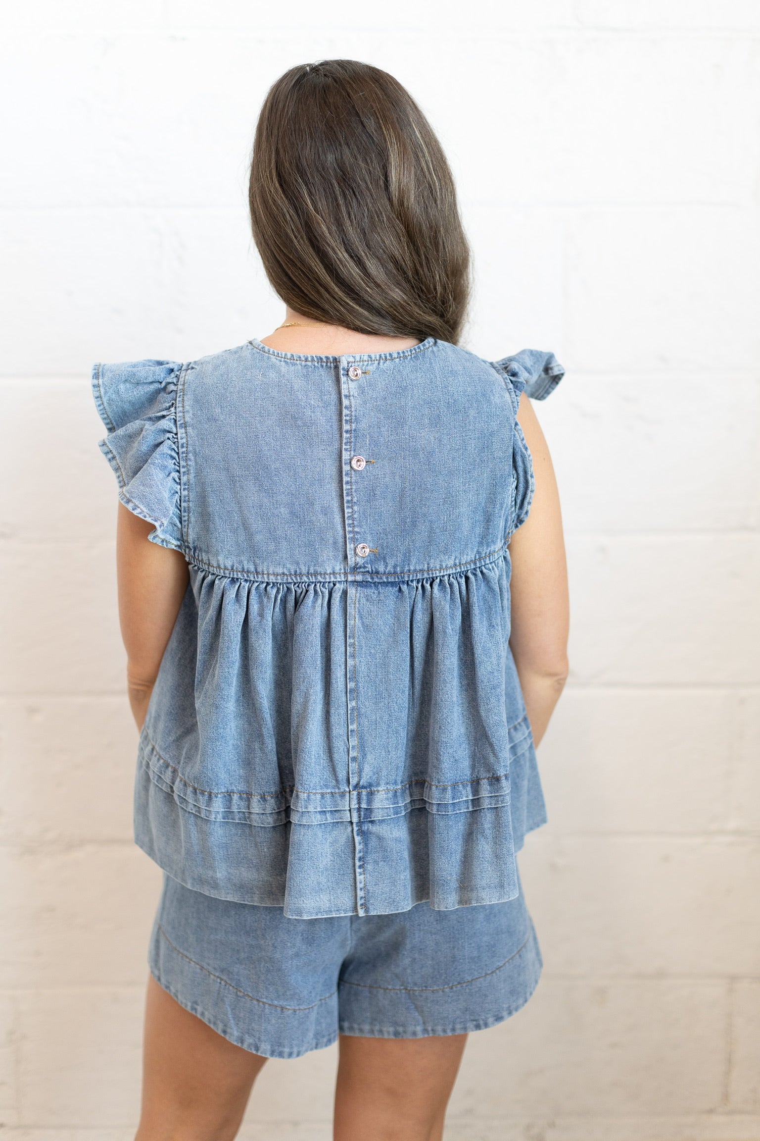 Leah Denim Pull On Shorts