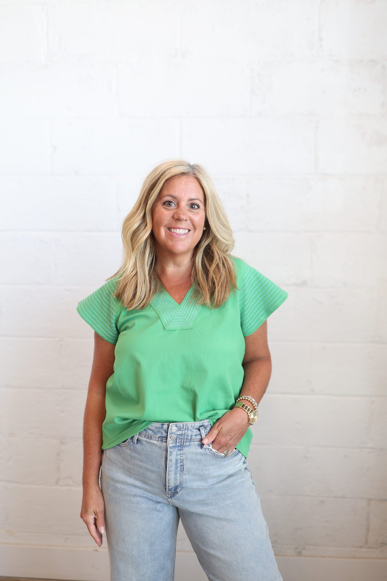 Kelly Green Blouse
