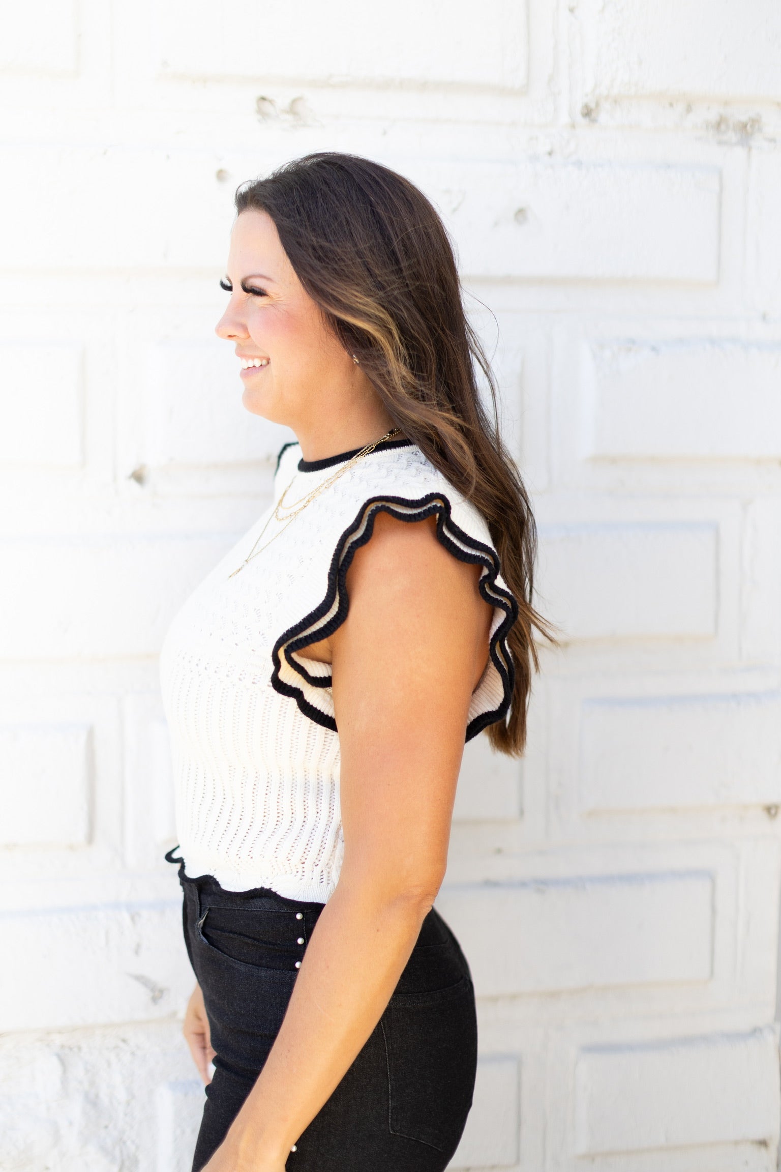 Scalloped Sweater Vest