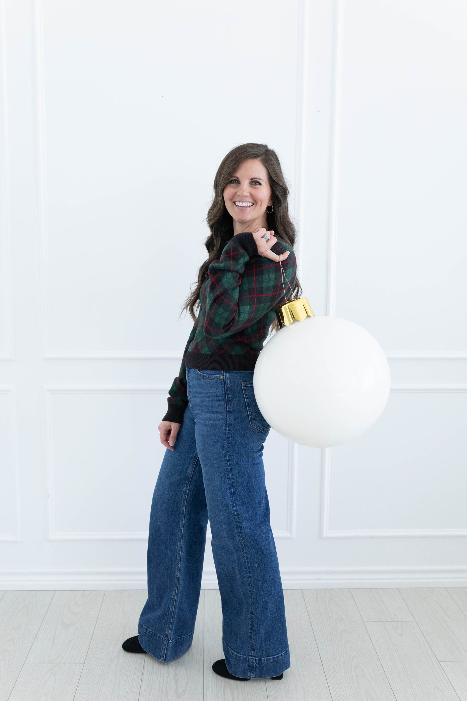 Mistletoe Plaid Tuck In Sweater