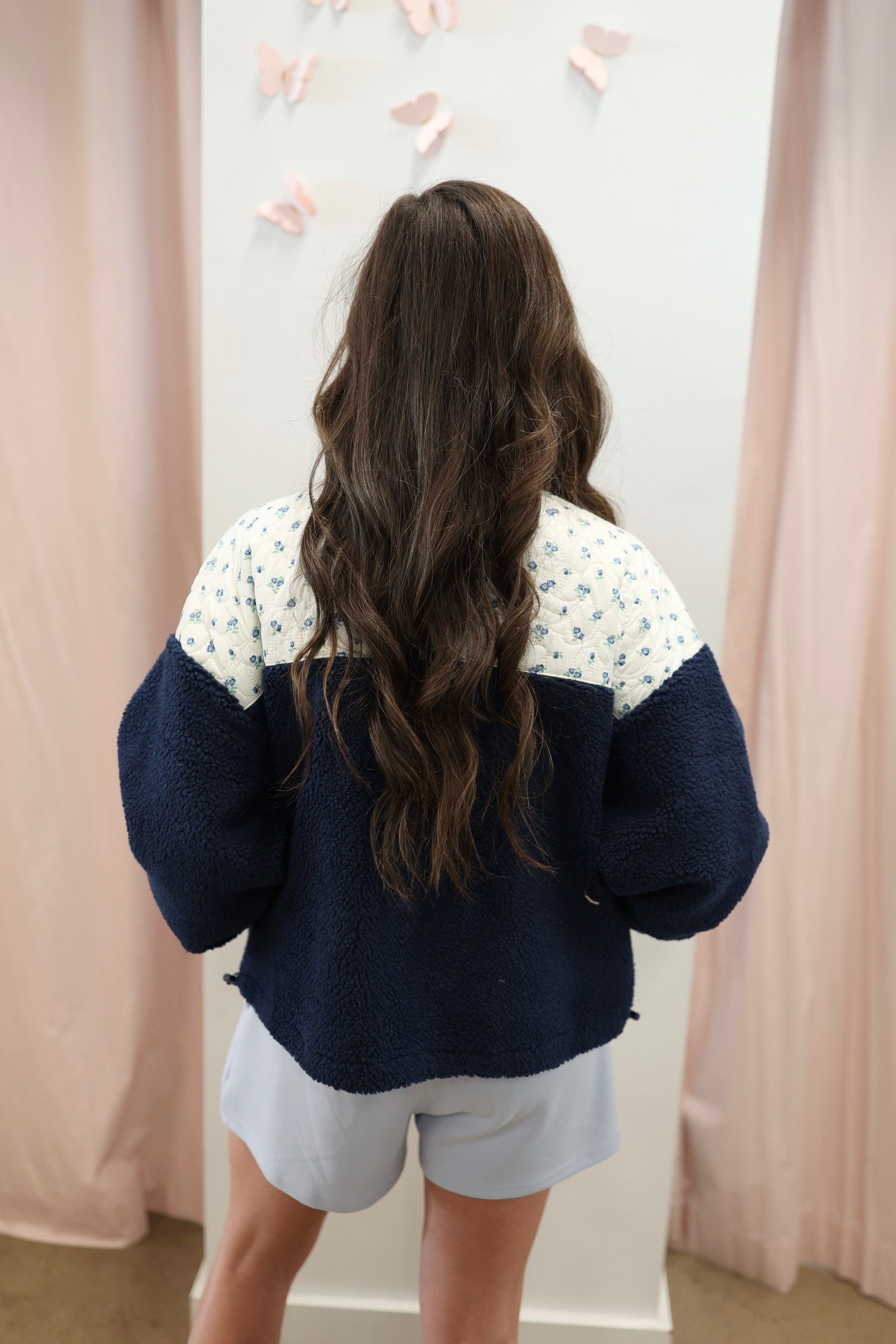 Flower Print Detail Fleece