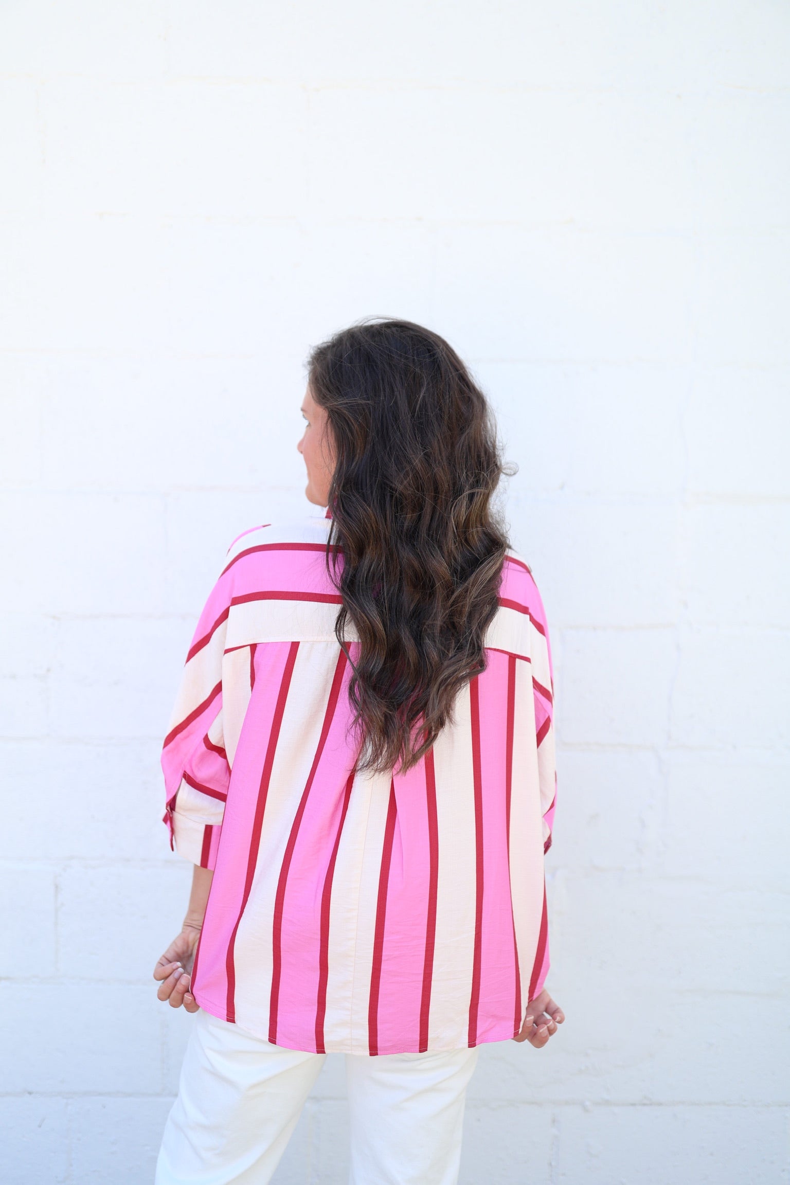 Isla Pink Stripe Blouse