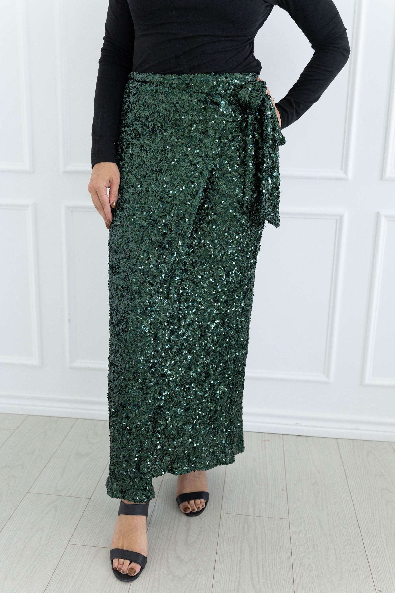 Sutton Sequin Wrap Skirt