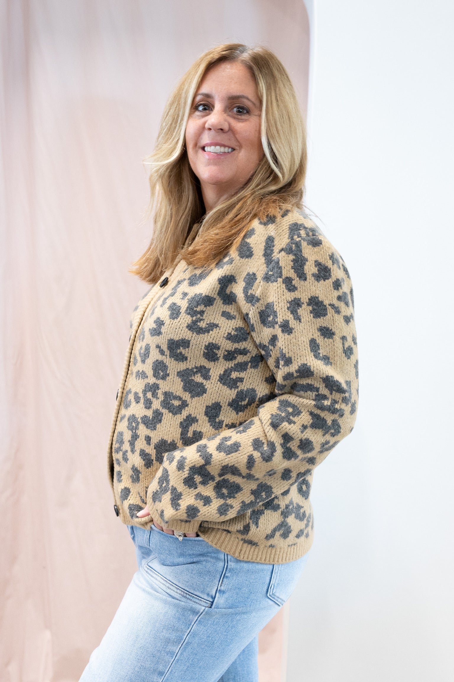 Amina Leopard Cardigan