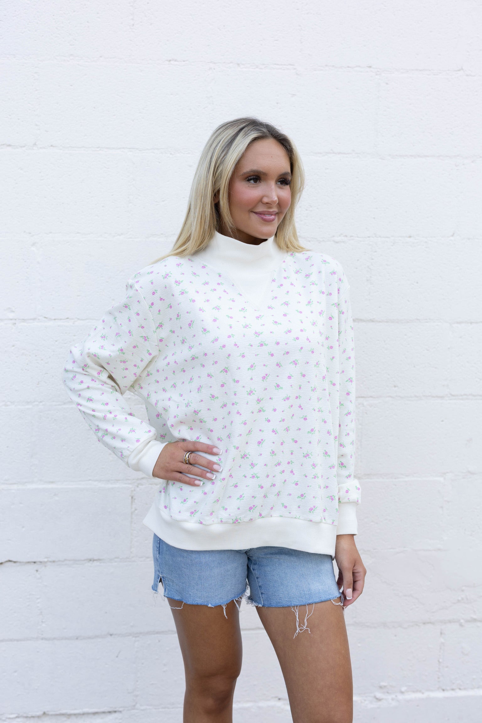 Peony Sprinkle Lexi Mockneck