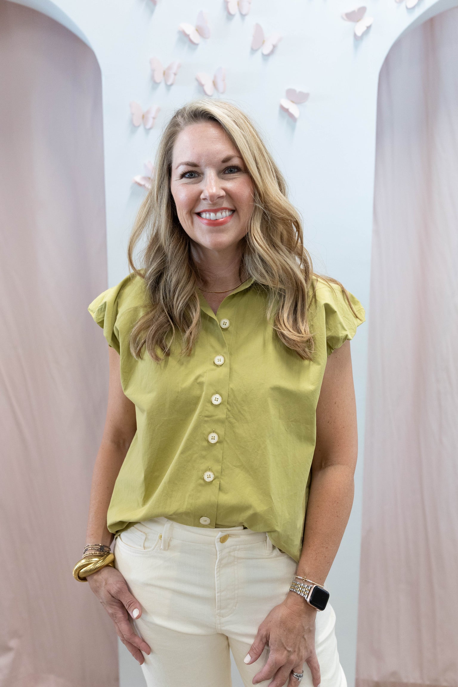 Citrine Bubble Sleeve Top