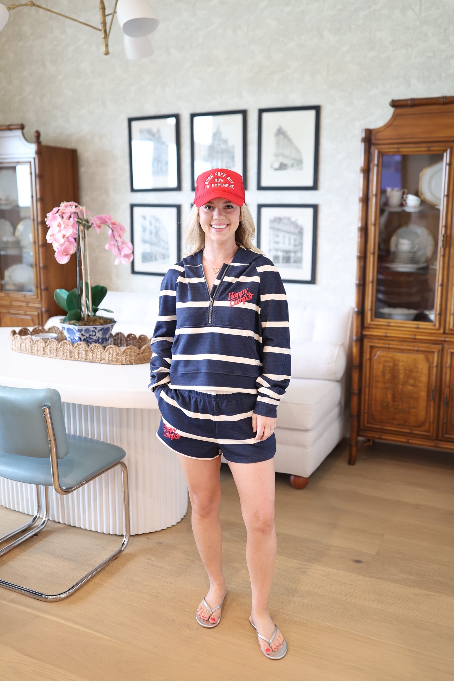 Navy Stripe Ellie Scuba Shorts