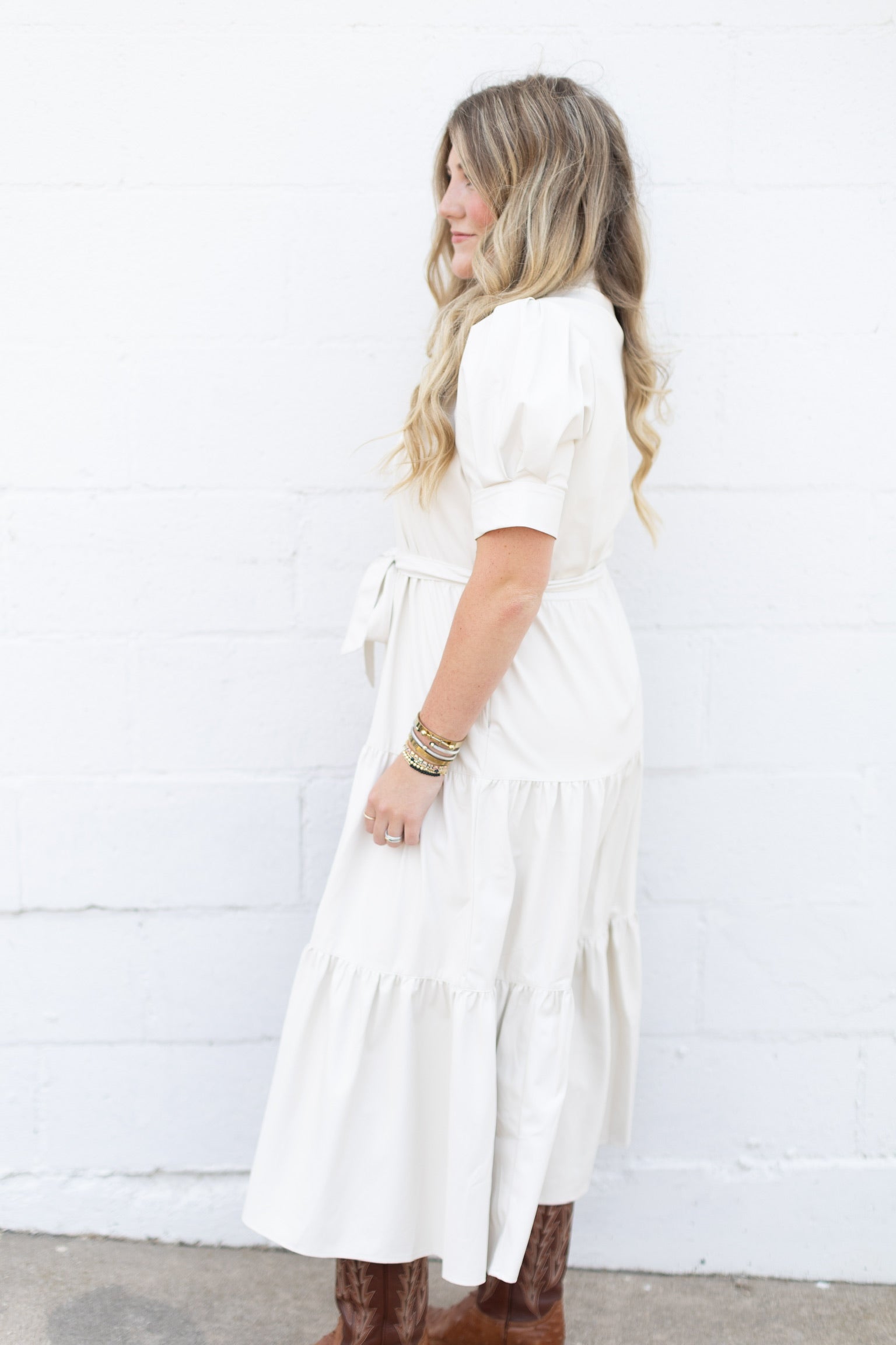 Maren Leather Midi Dress