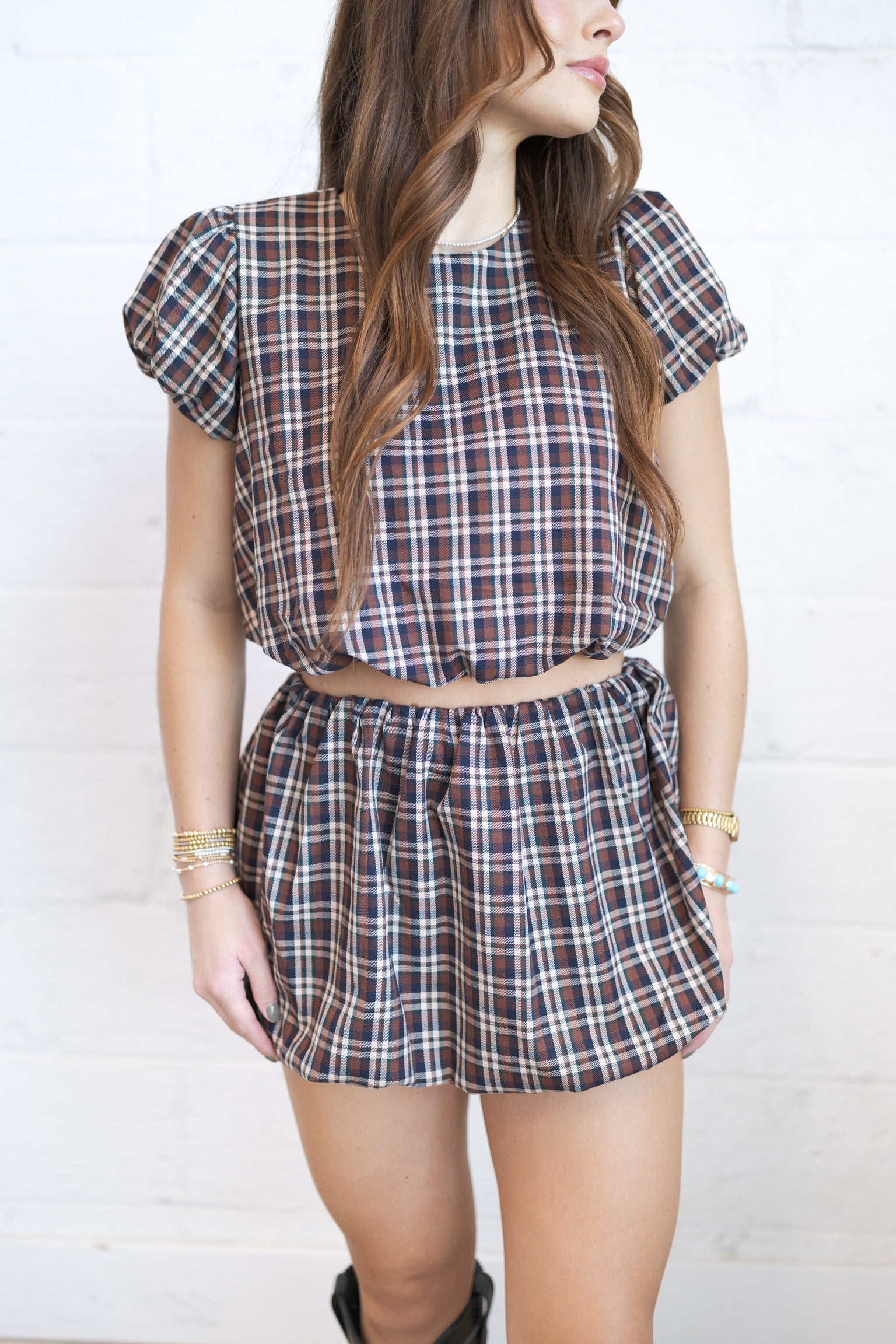 Highland Plaid Bubble Skort