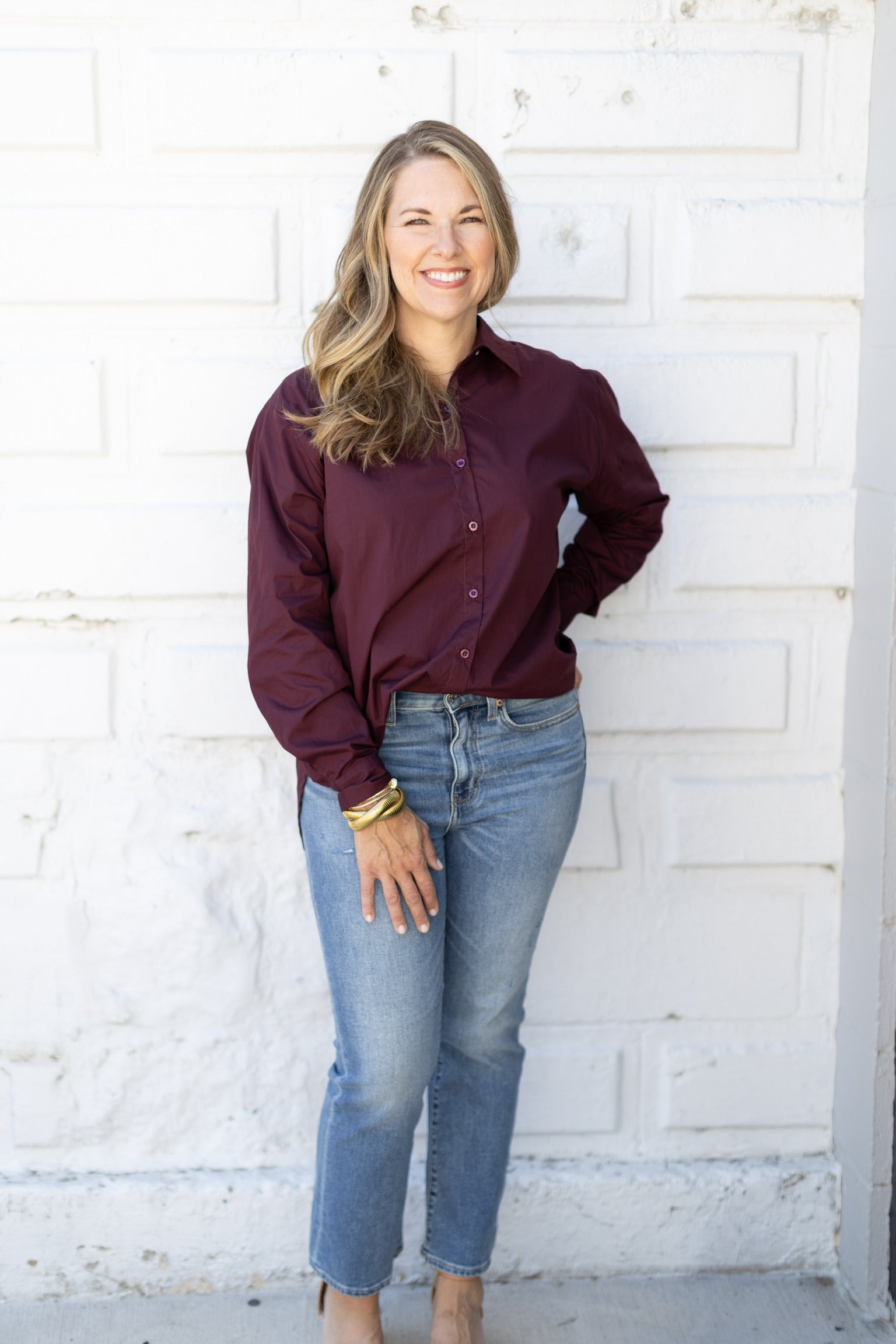 Preppy Maroon Game Day Top