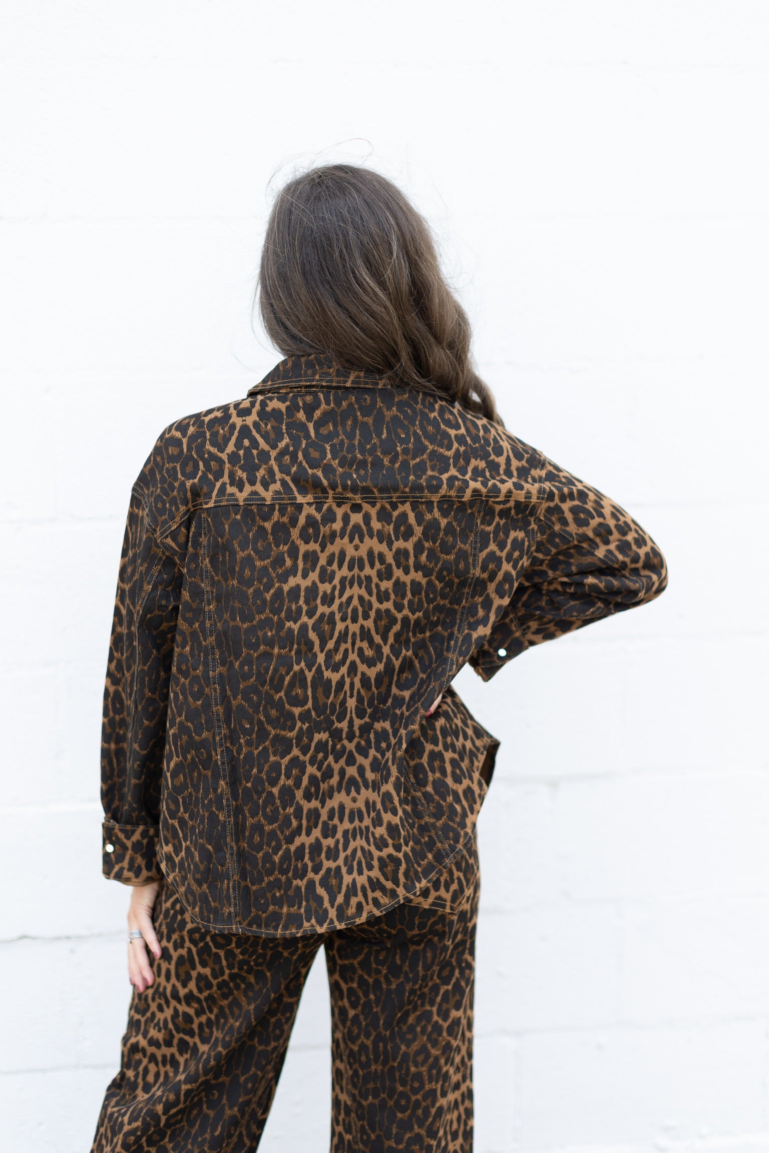 Leopard Denim Button Down