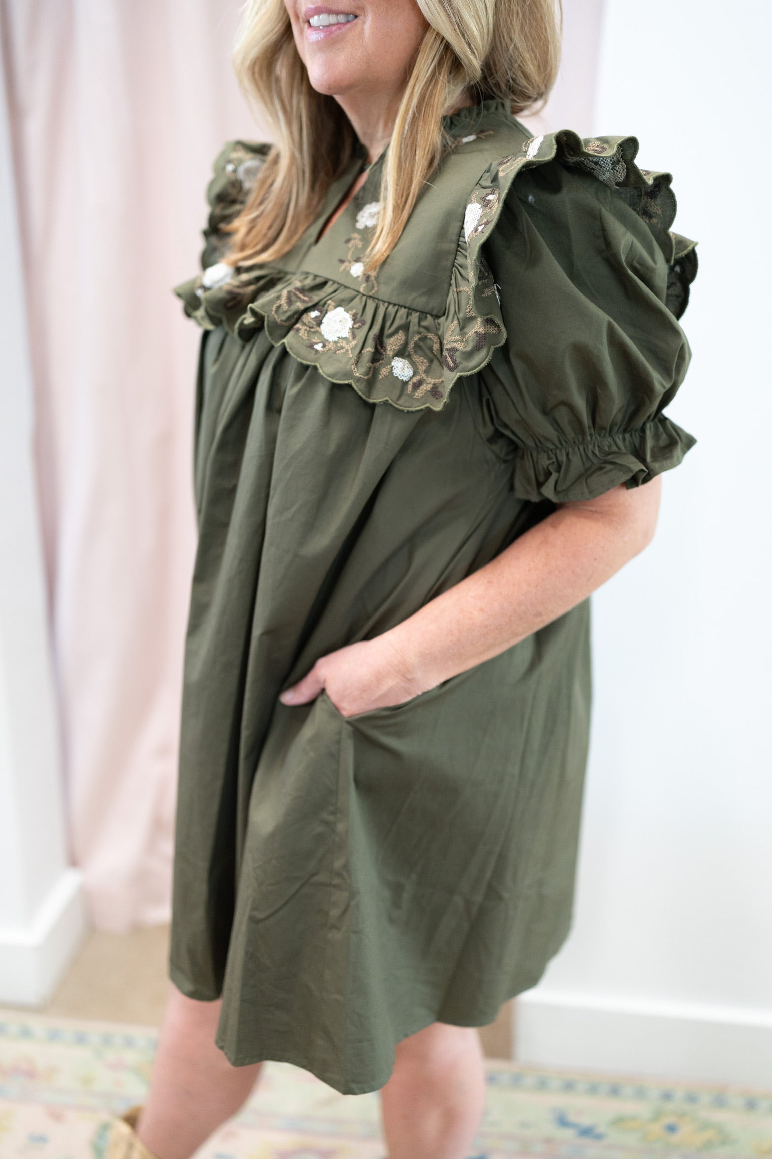Sera Olive Dress