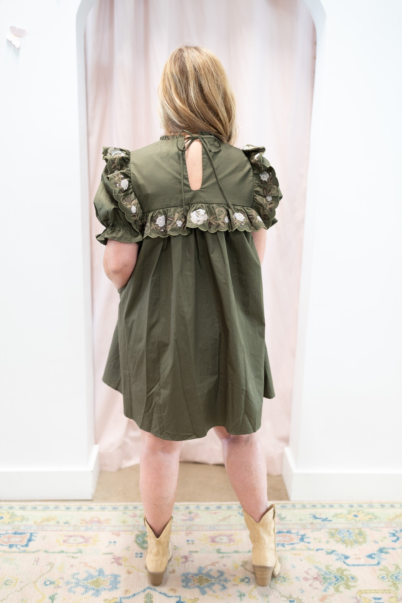 Sera Olive Dress