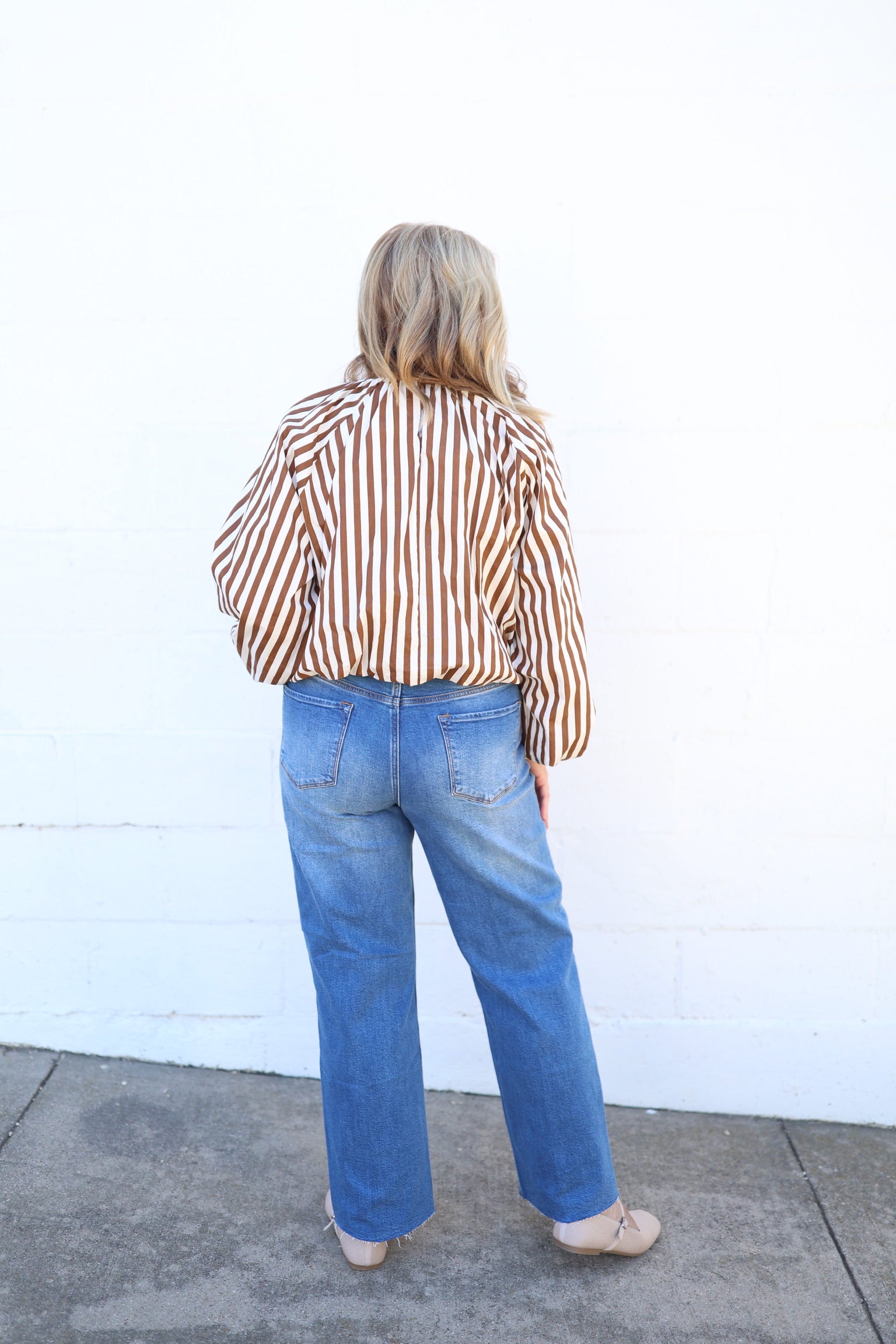 Camille Stripe Bubble Blouse
