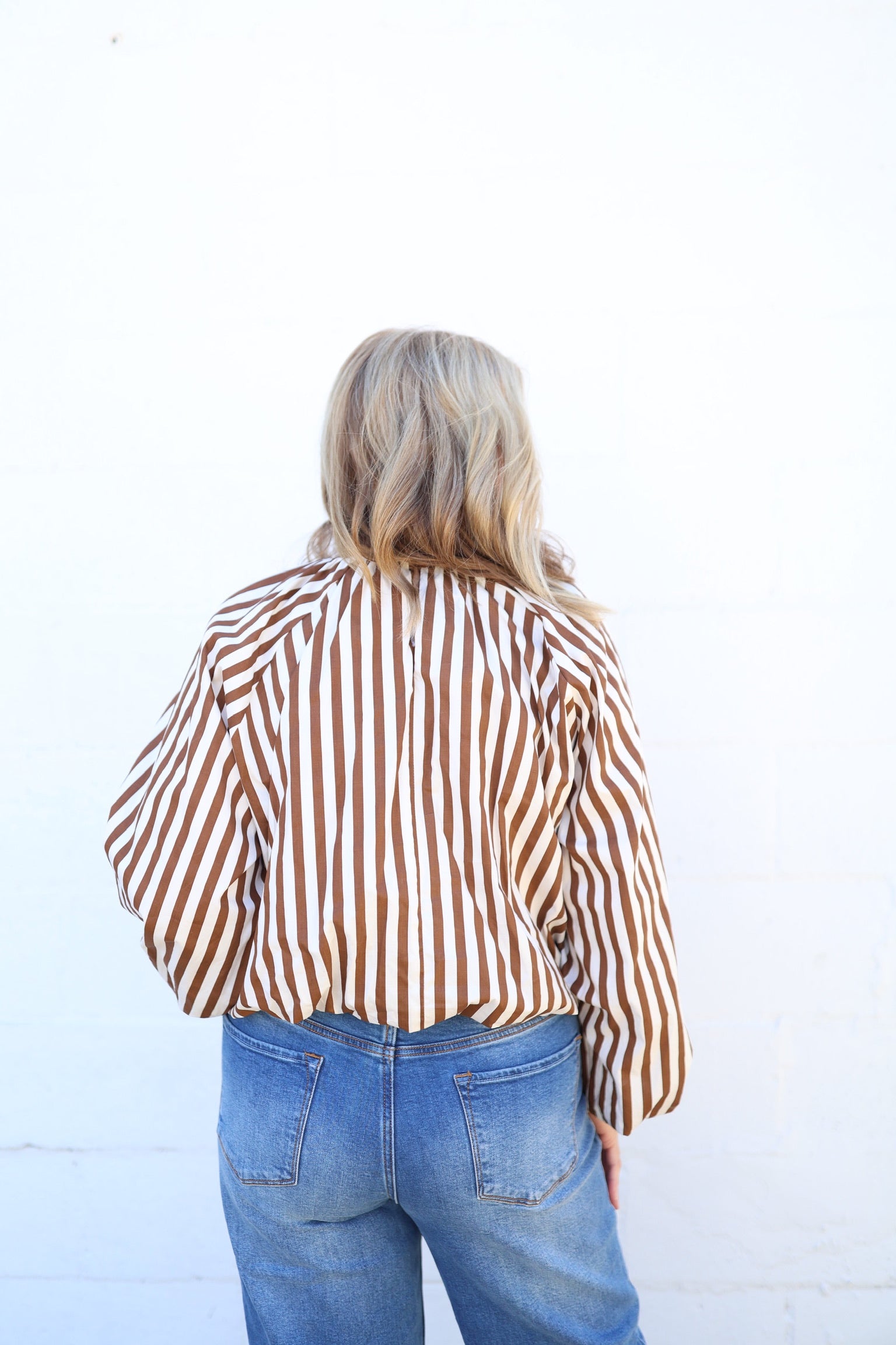Camille Stripe Bubble Blouse