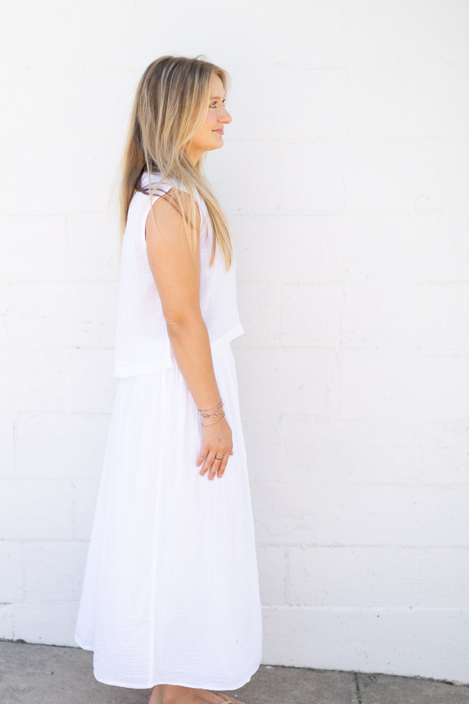 White Reina Airy Skirt