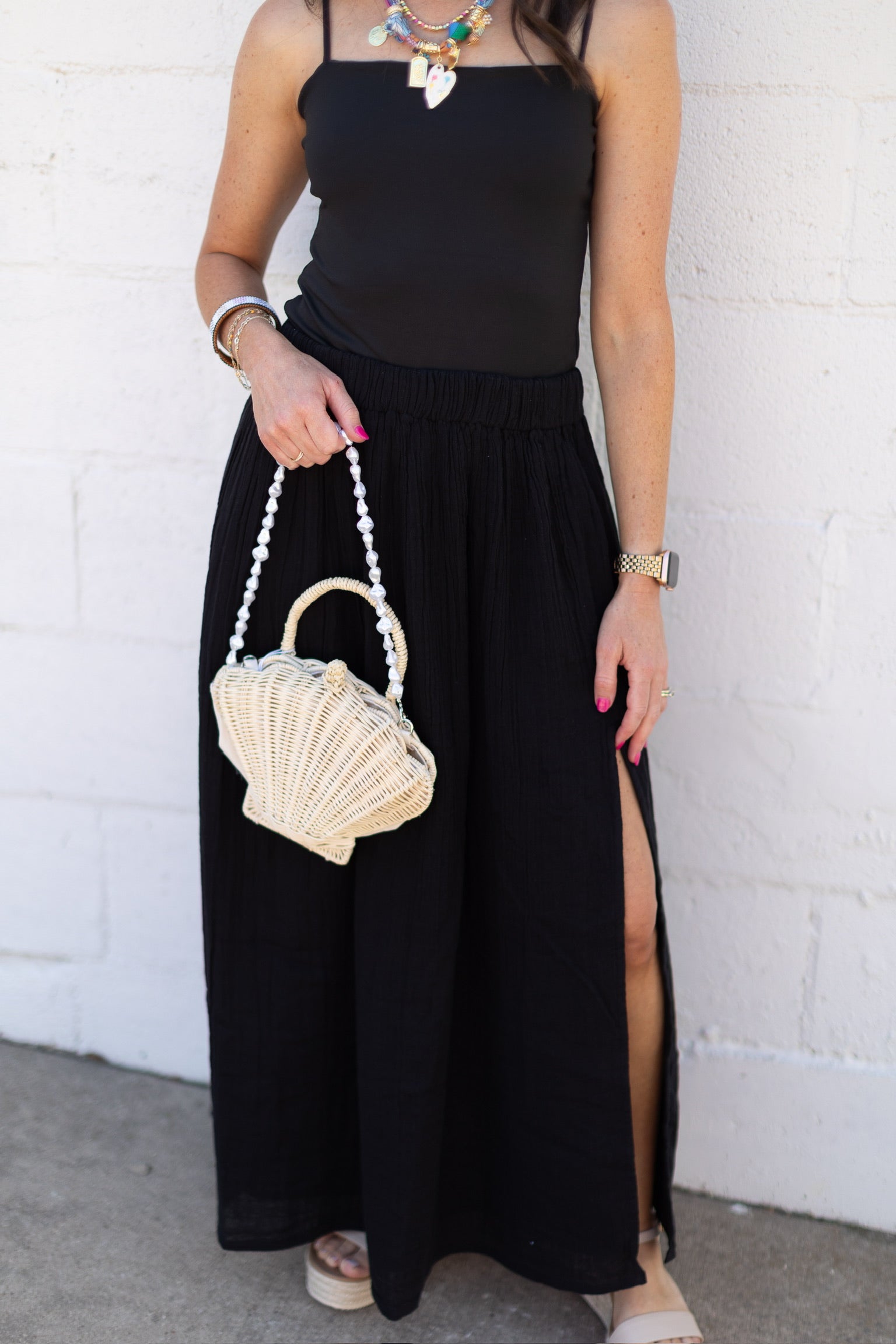 Black Reina Airy Skirt