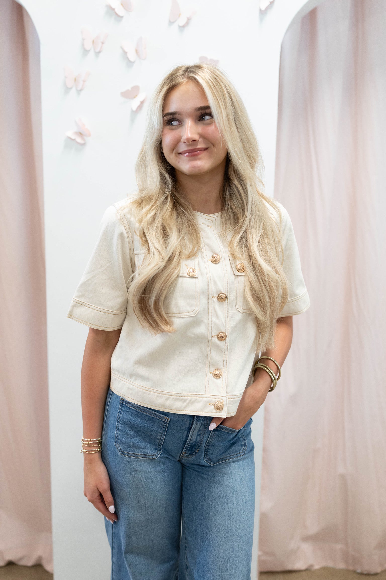 Hollis Cropped Jacket Top