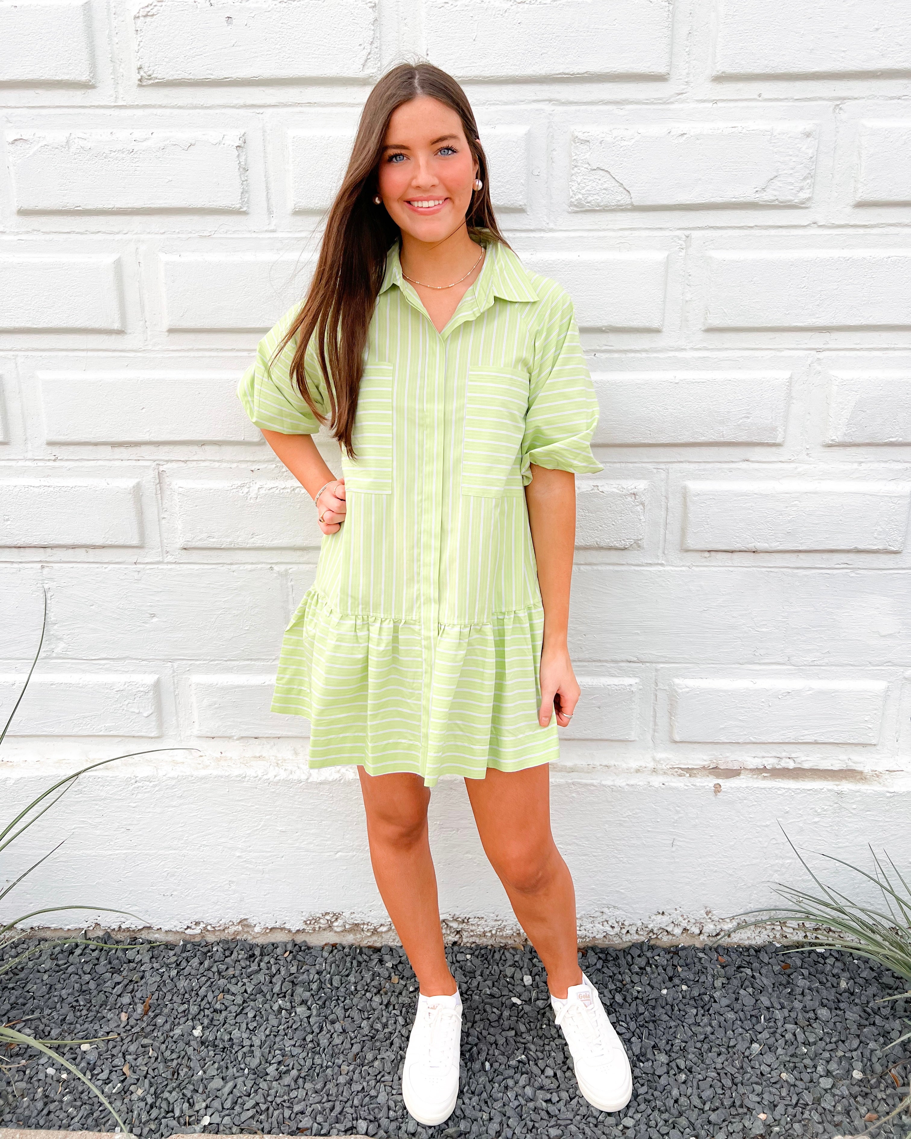 Stripe Ruffle Dress | Karlie