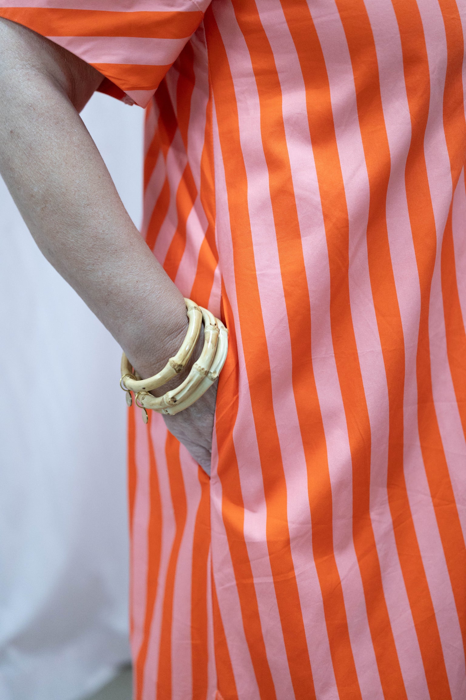 Stripe Vneck Maxi Dress