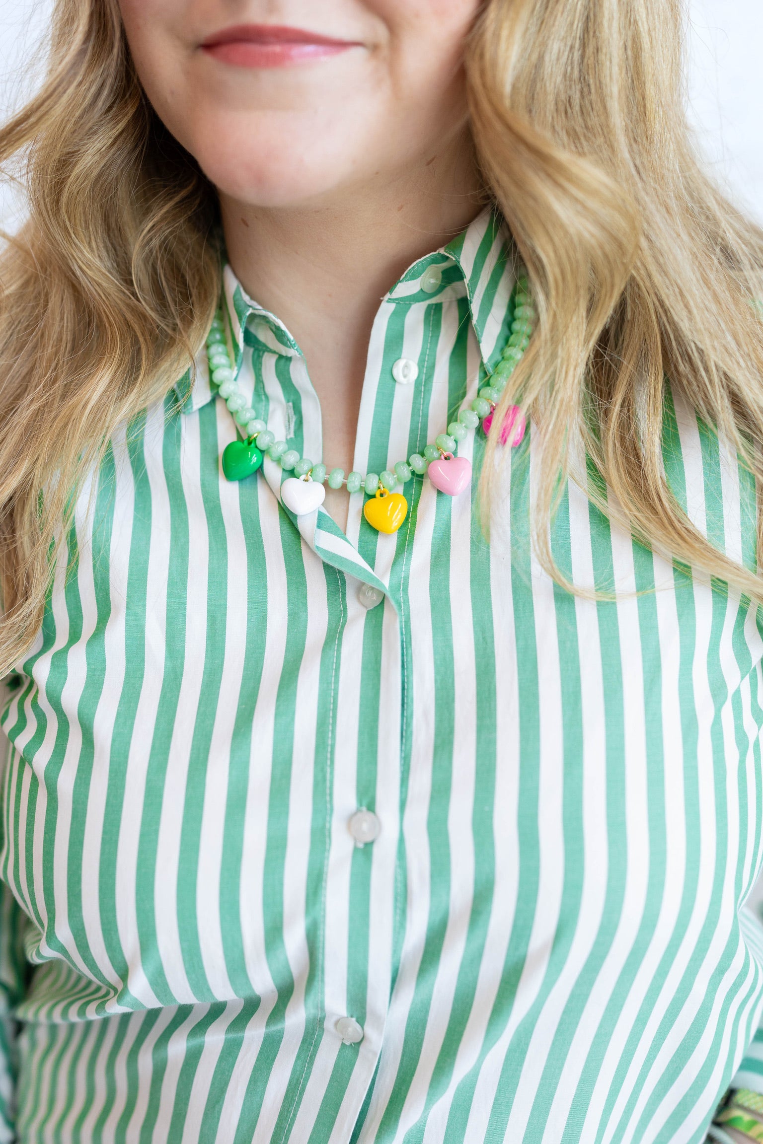 Larissa Green Heart Charm Necklace