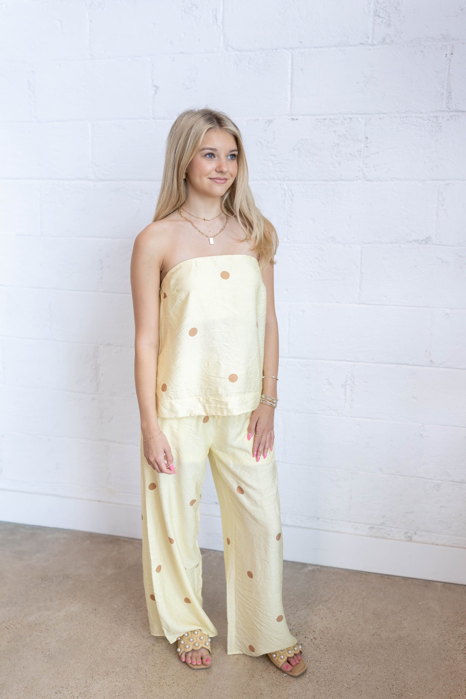 Lemon Polka Dot Top
