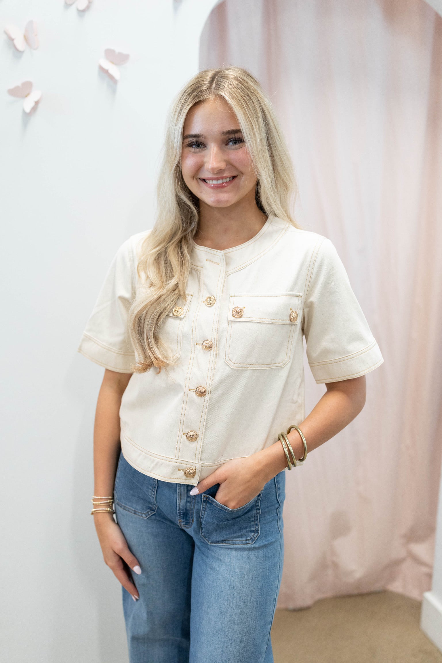 Hollis Cropped Jacket Top