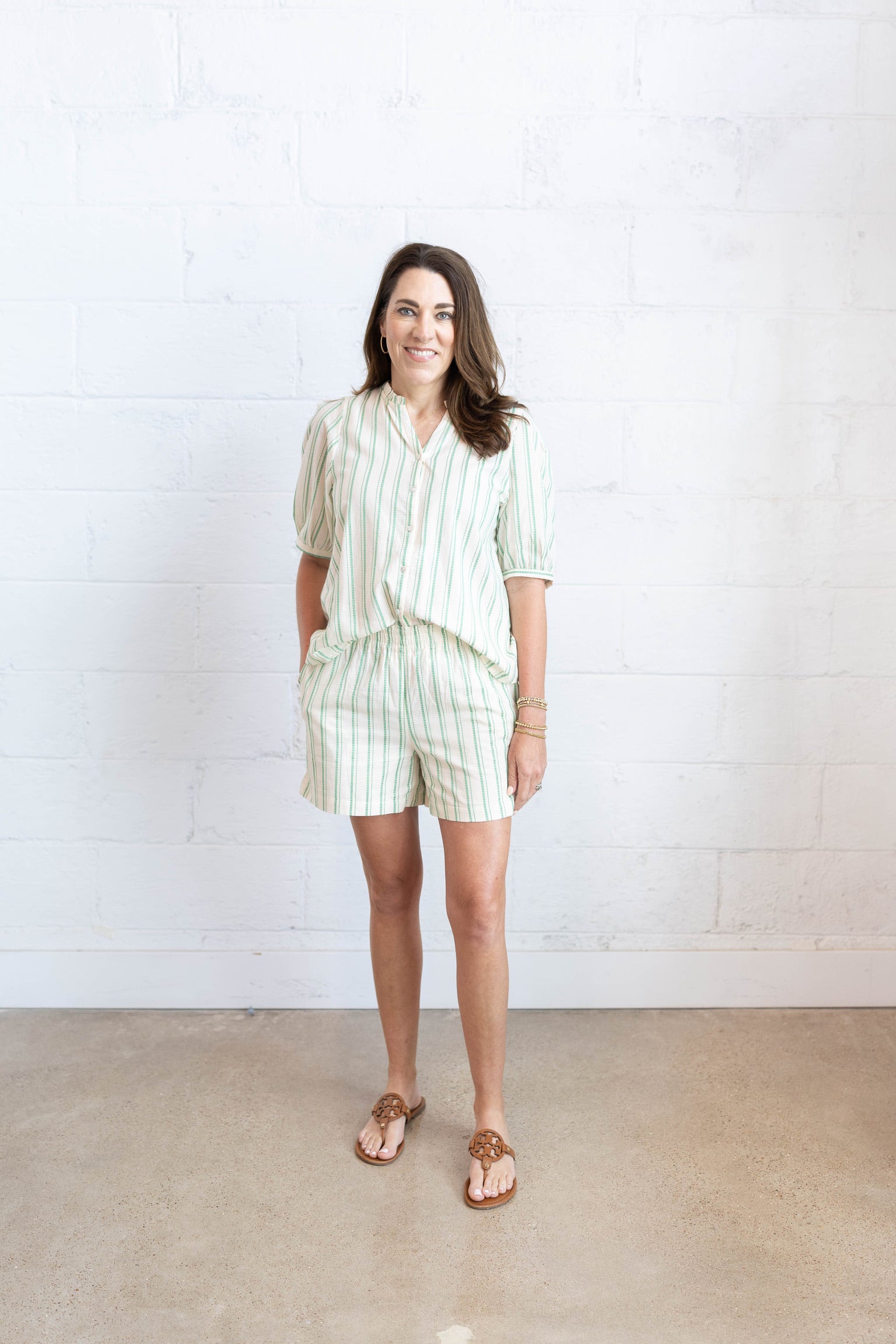 Gracie Green Stripe Top