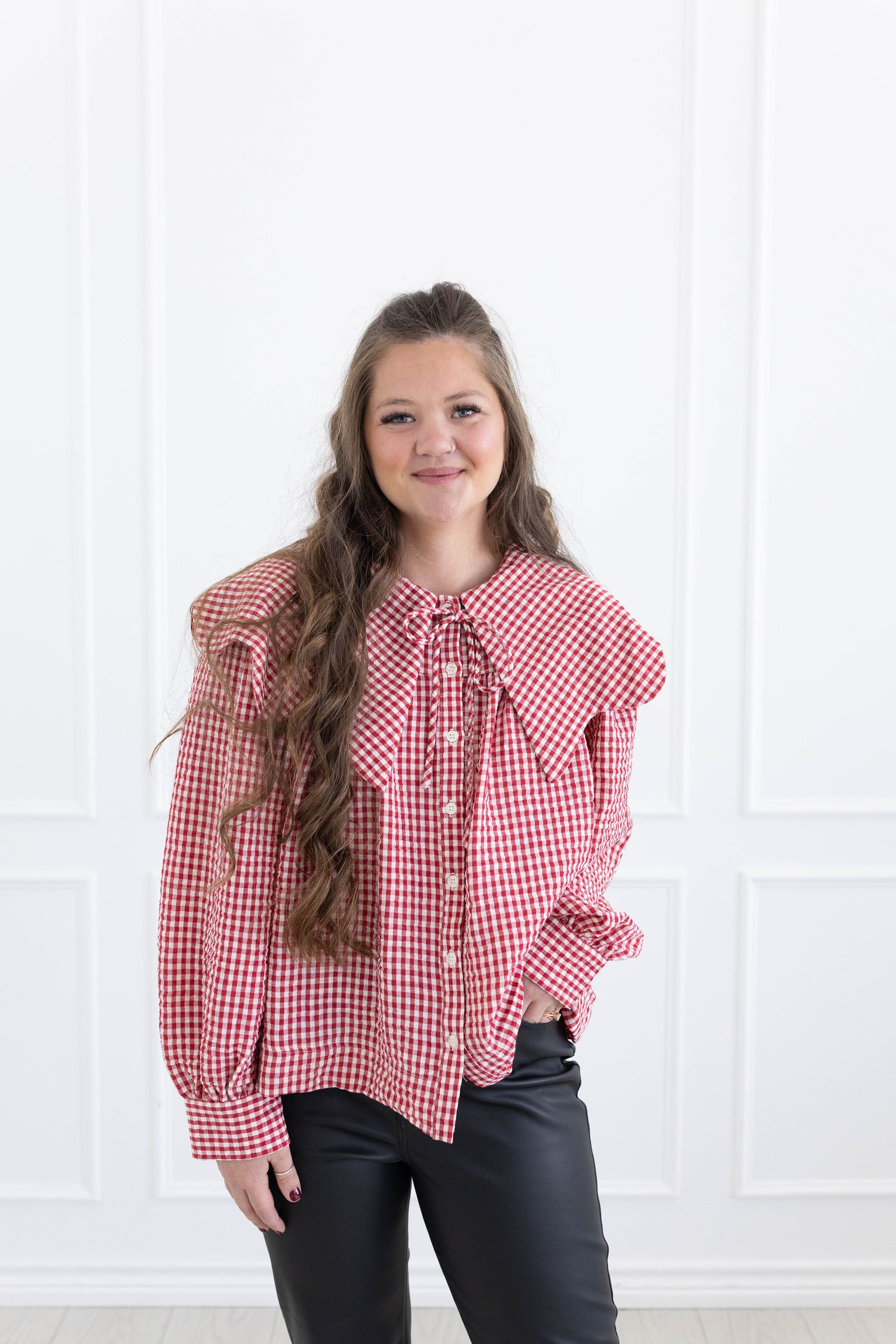 Poplin Peter Pan Collar Top