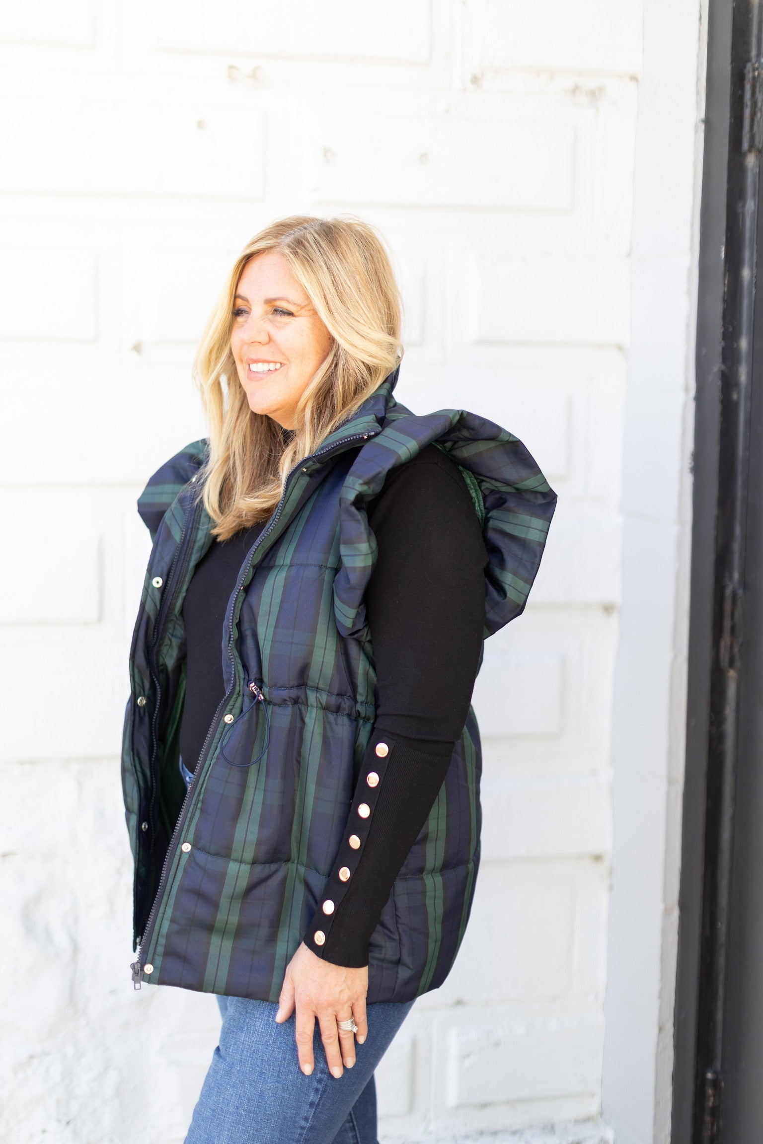 Plaid Puffer Vest