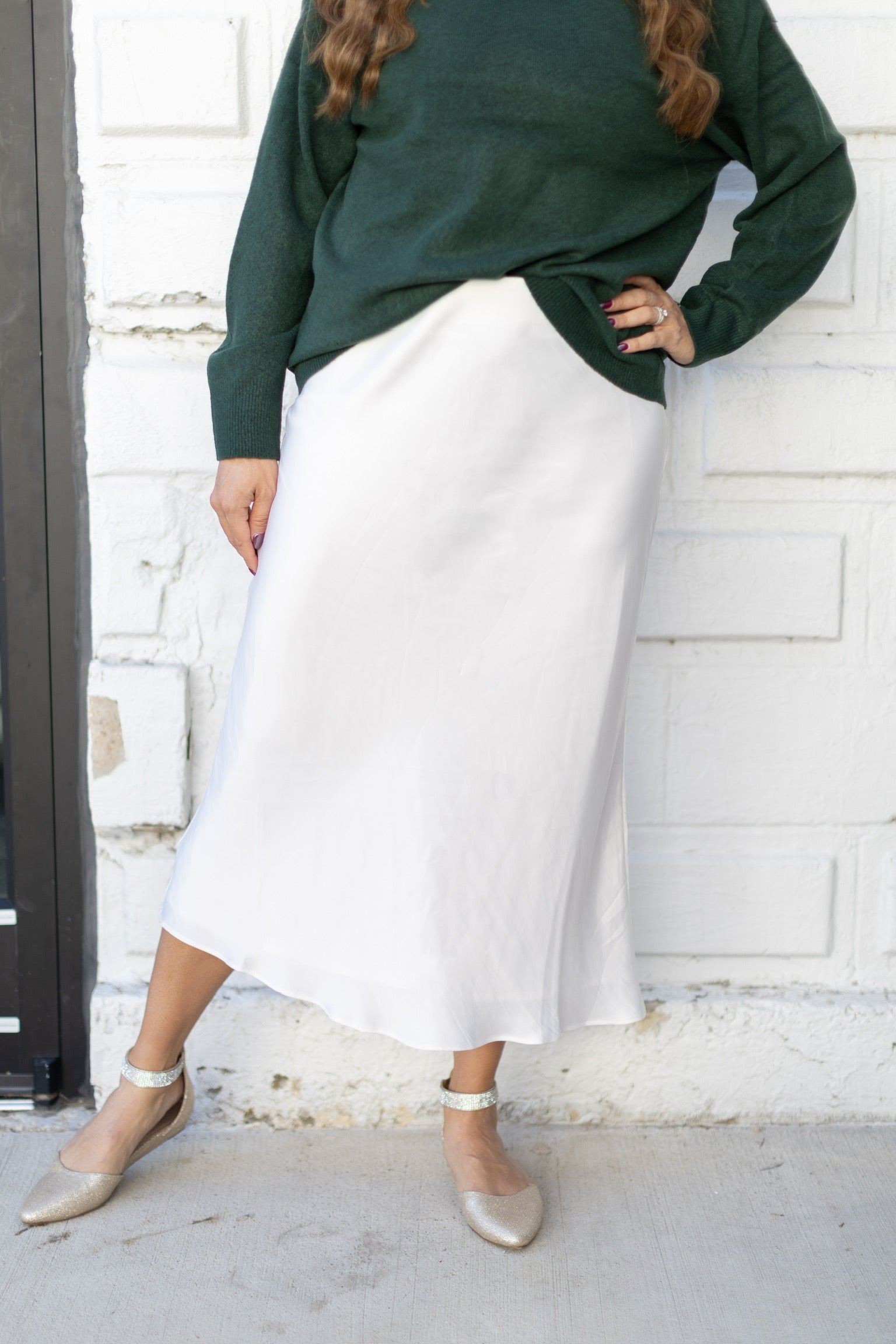 Luxe Europa Sheen Midi SKirt