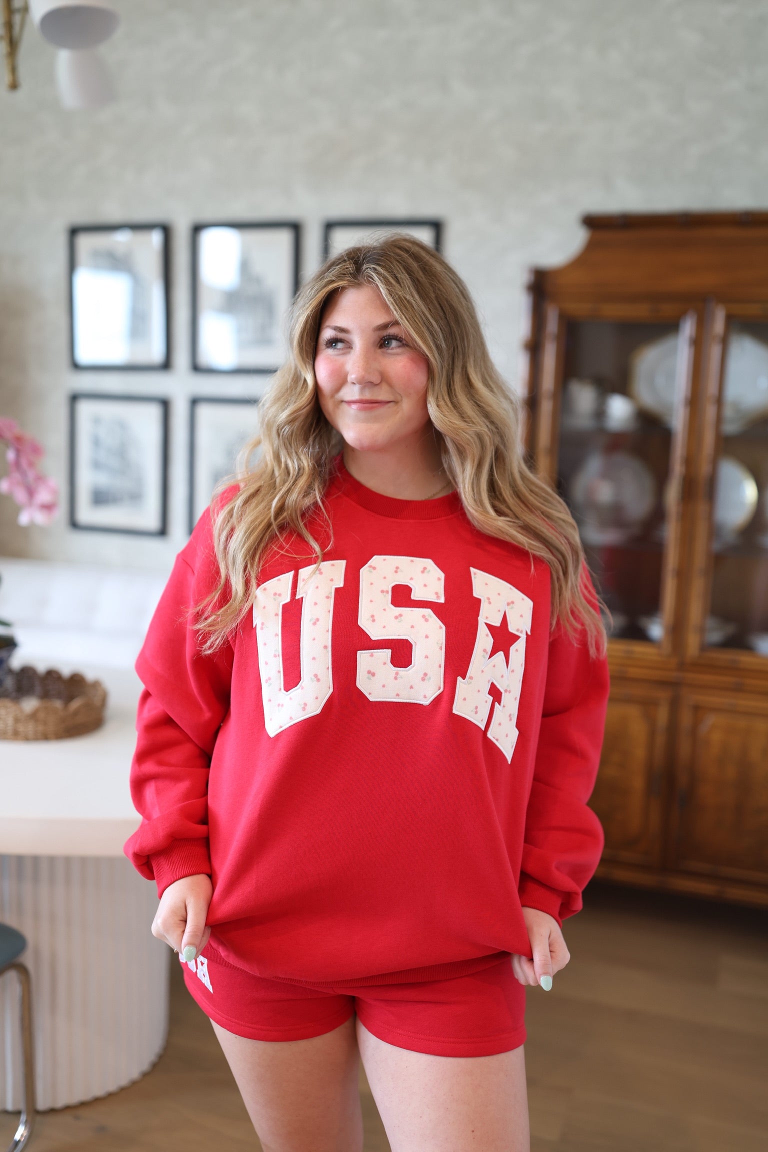 Red USA Crewneck Sweatshirt