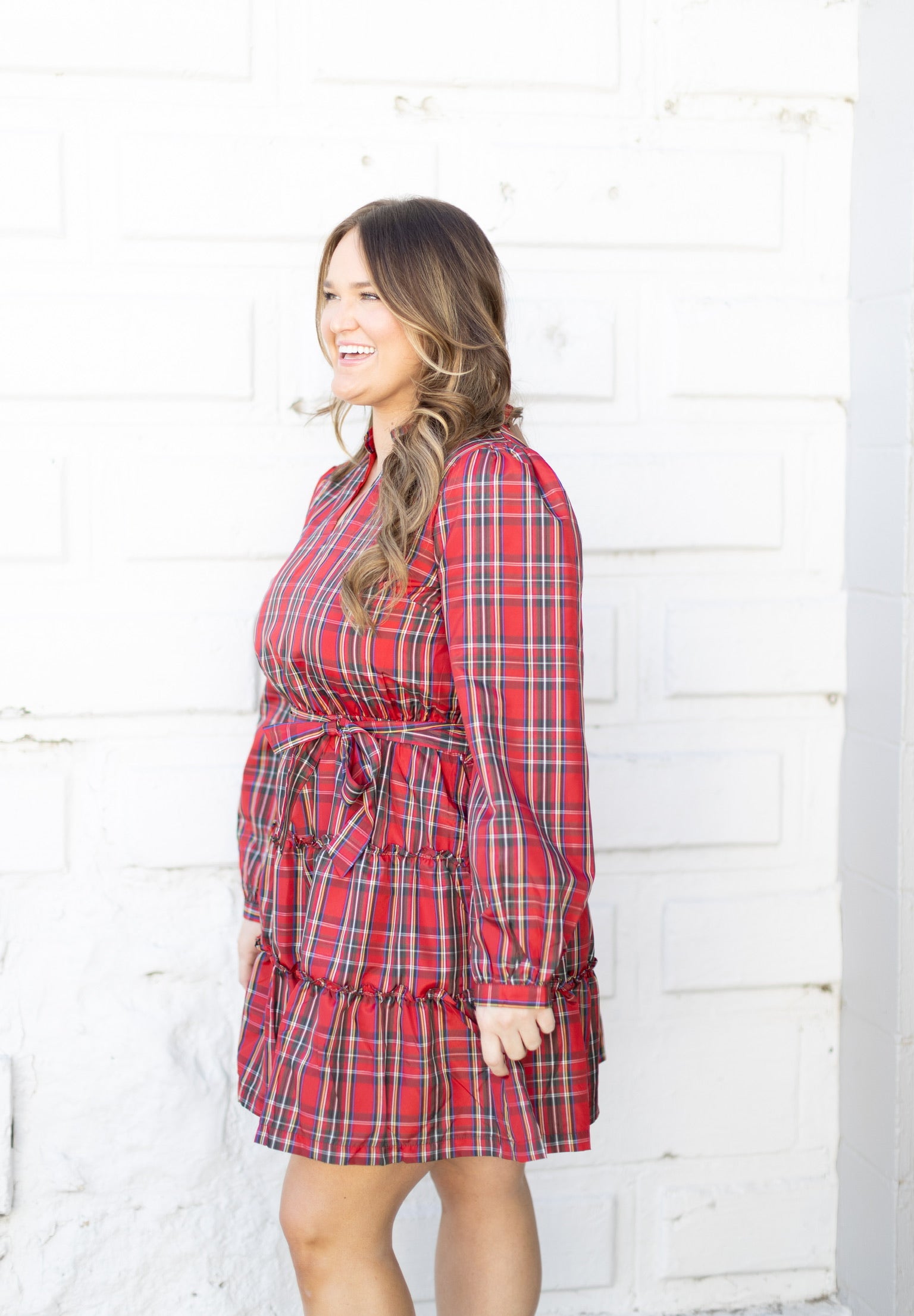 Christmas Plaid Mini Dress