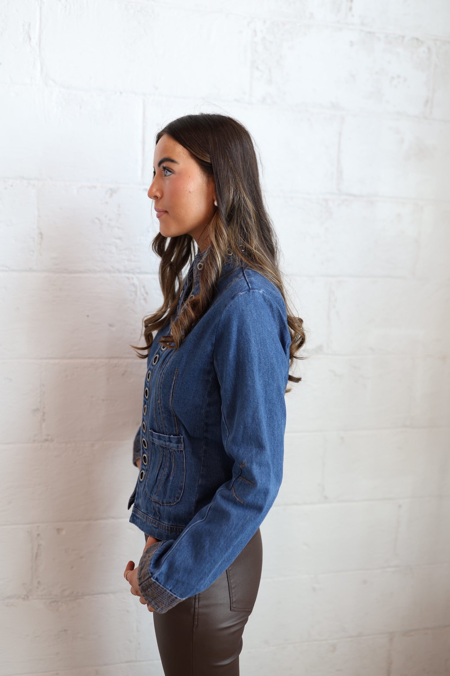 Dolly Denim Grommet Jacket