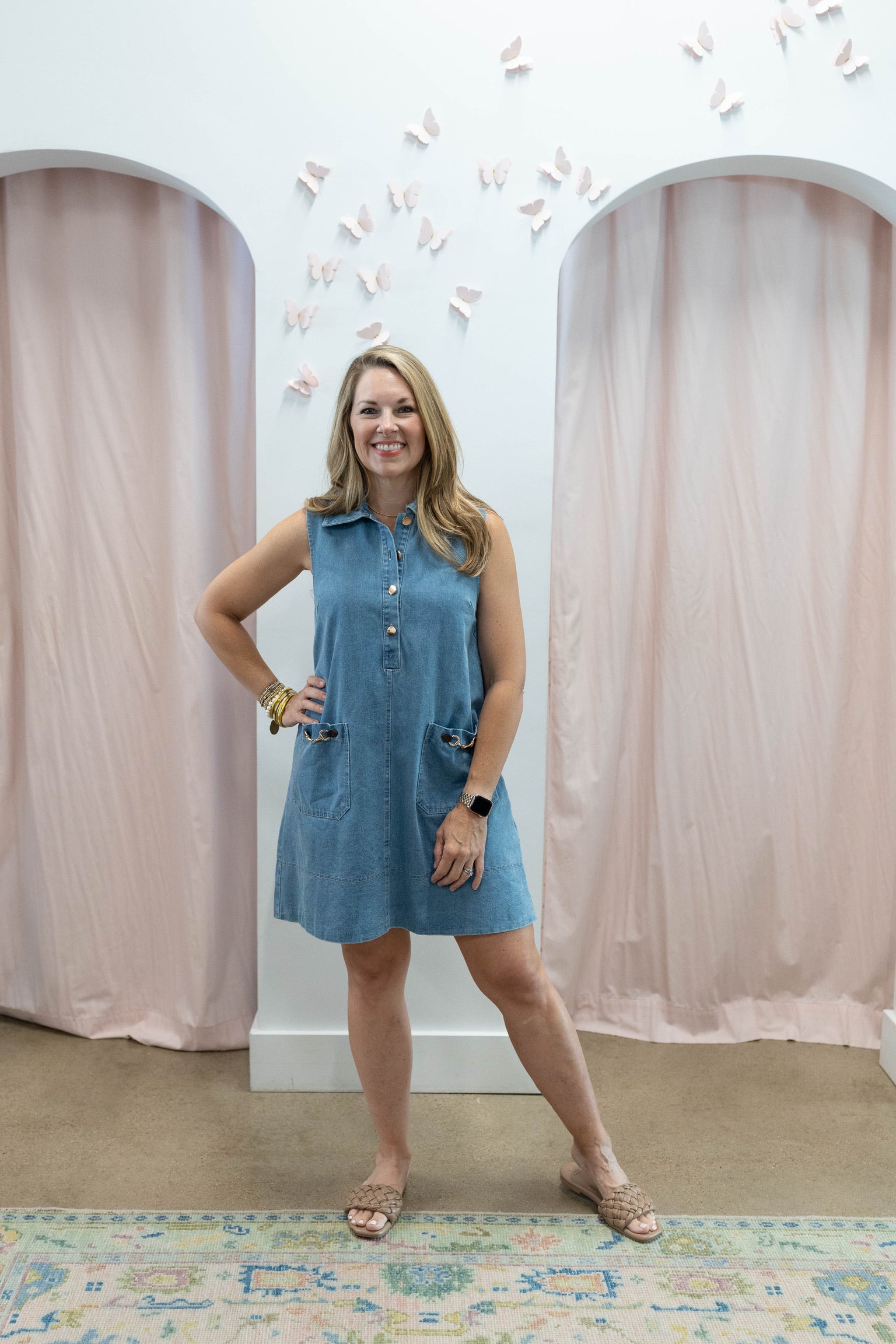 Denim Horsebit Mini Dress