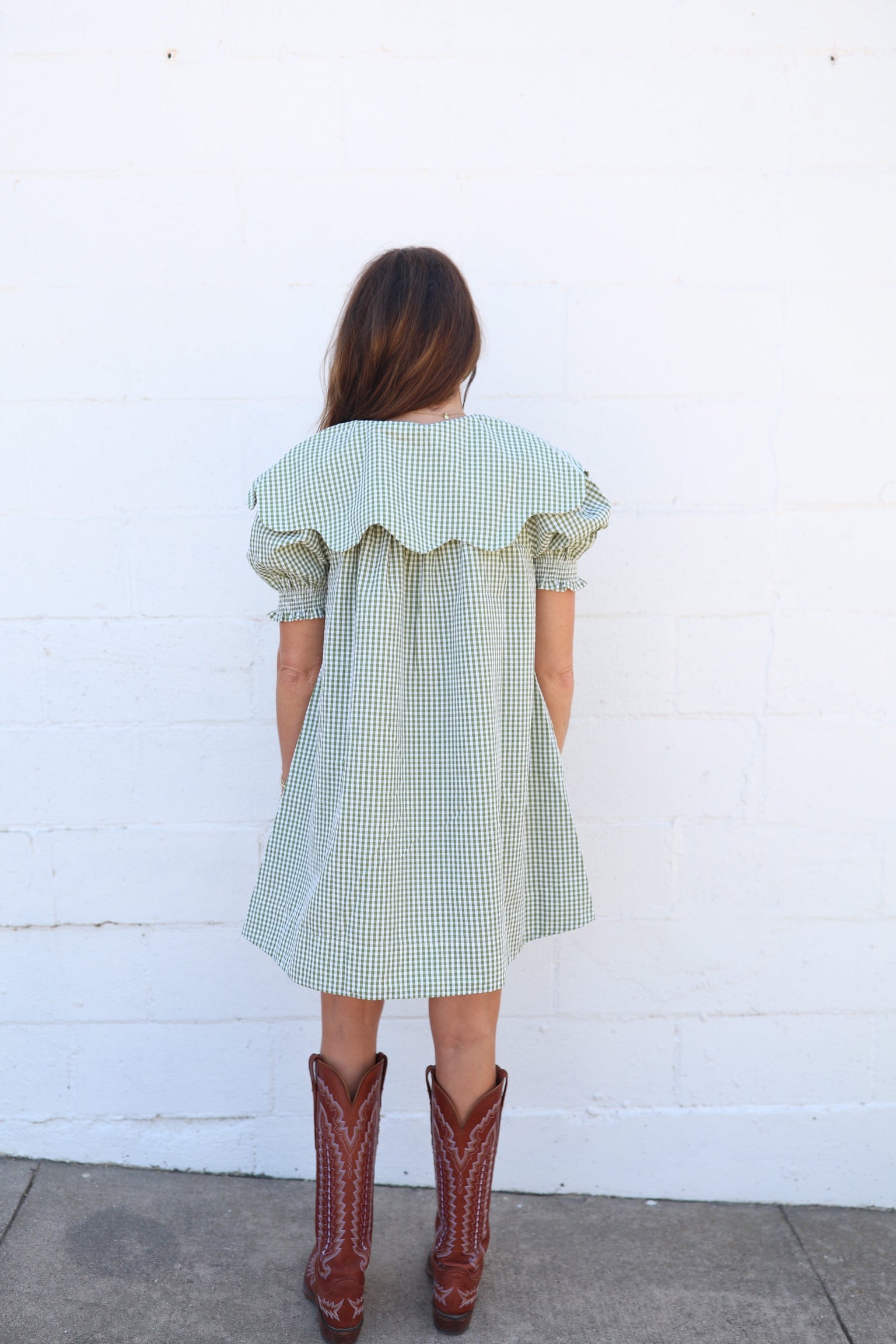 Citrine Check Collar Dress