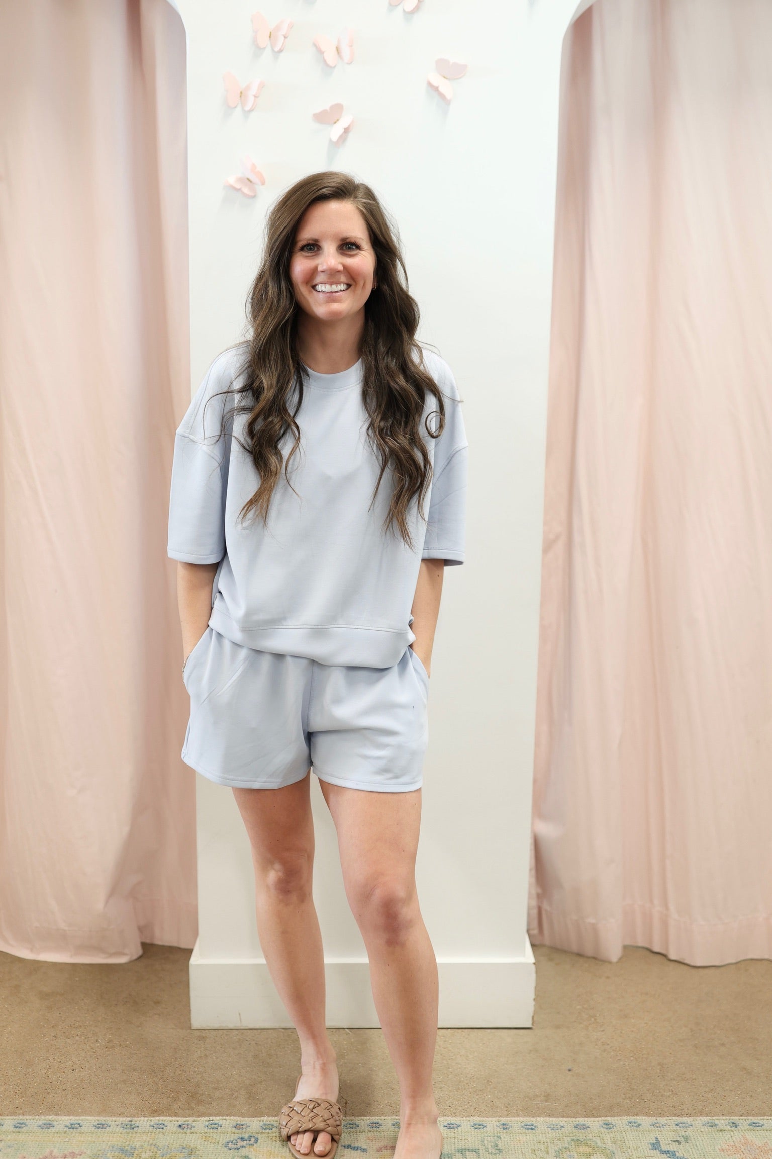 Light Blue Scuba Shorts