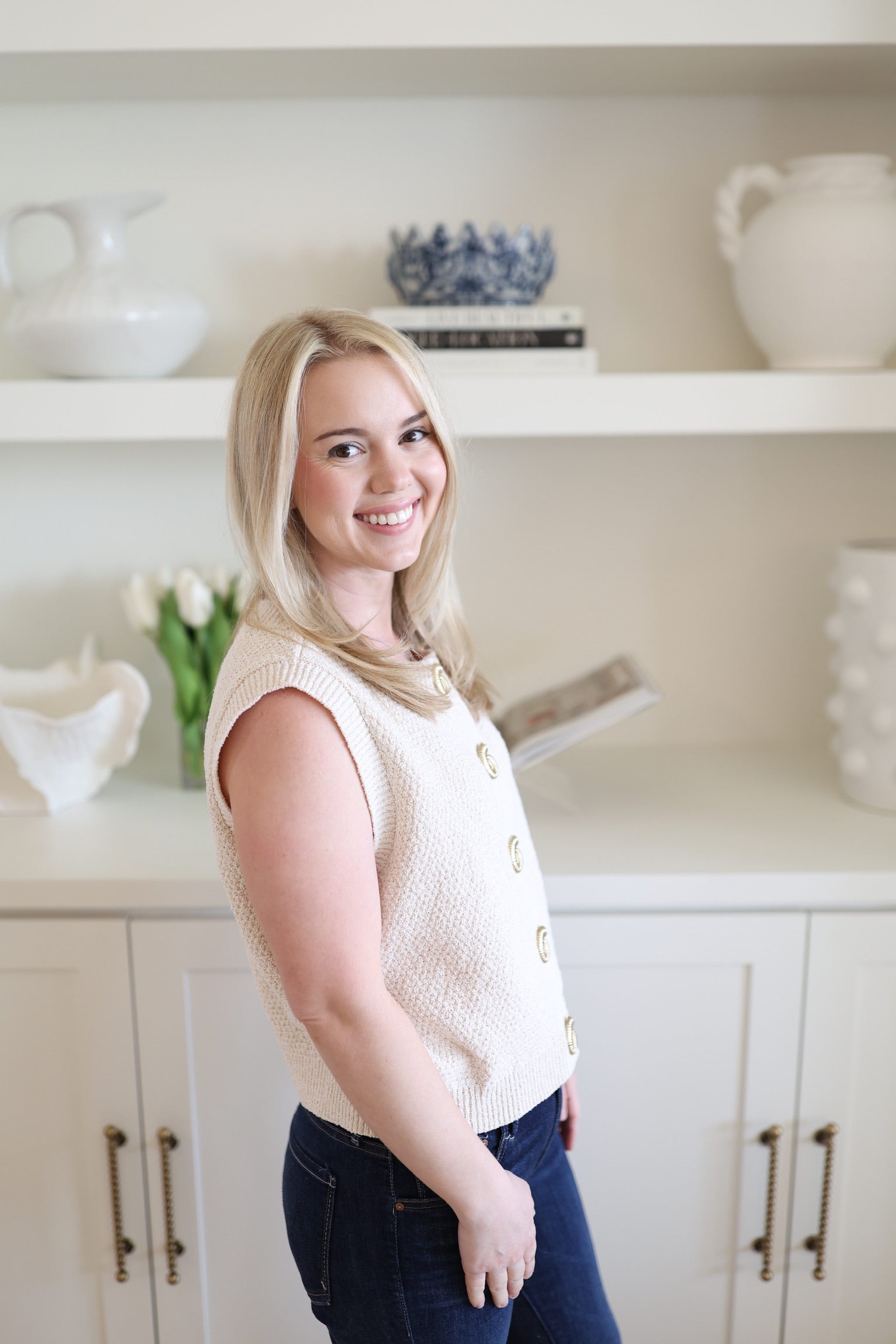Seashell Button Down Vest