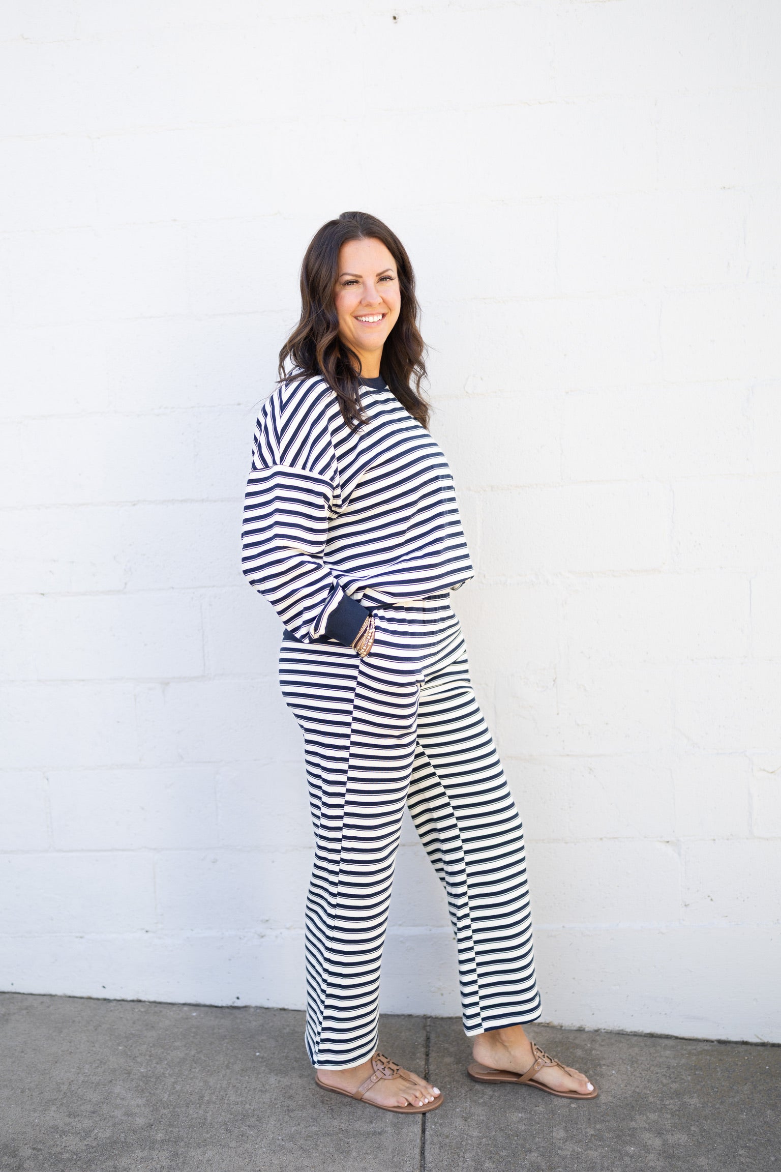 Navy Stripe Pants