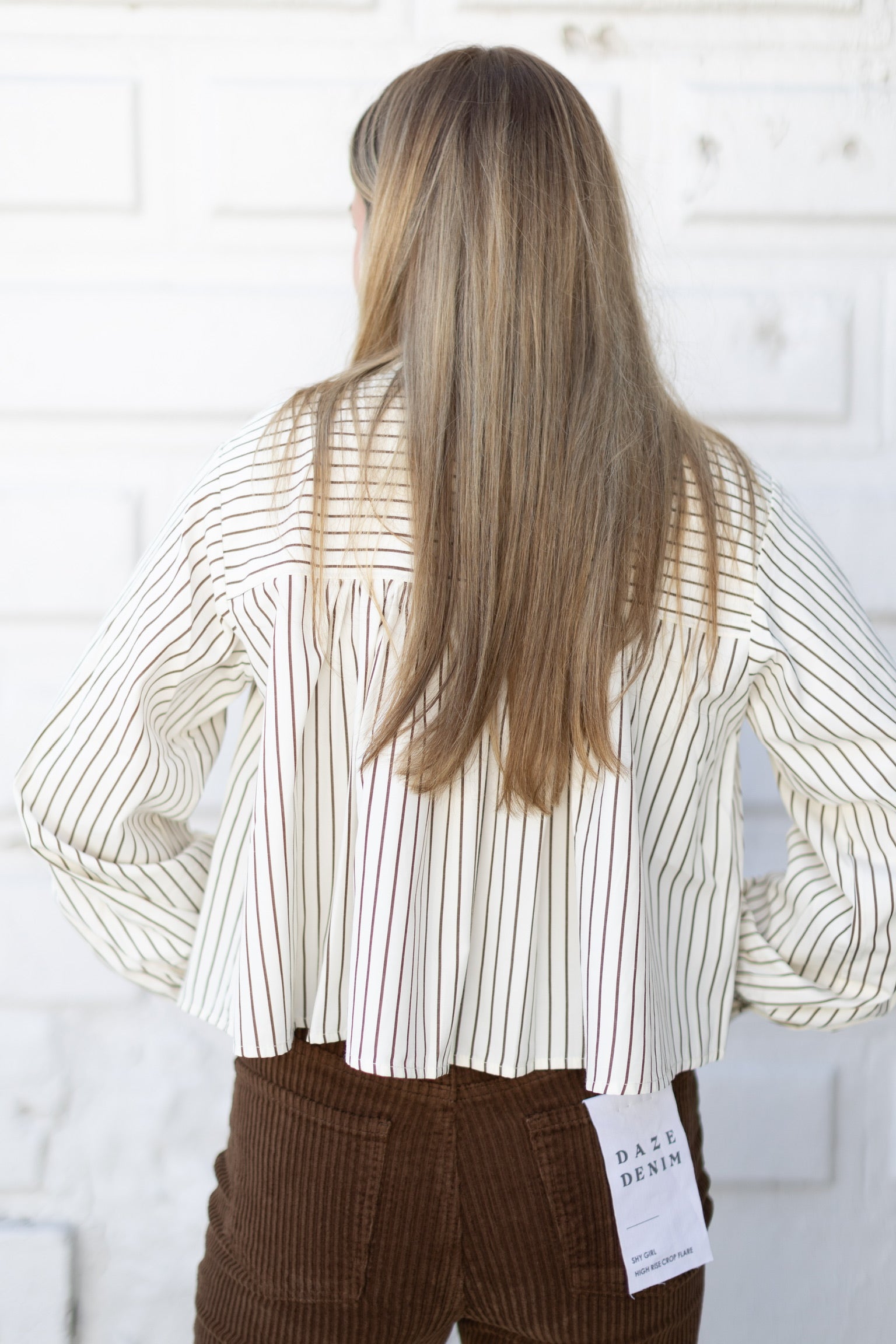 Pinstriped Button Down Blouse