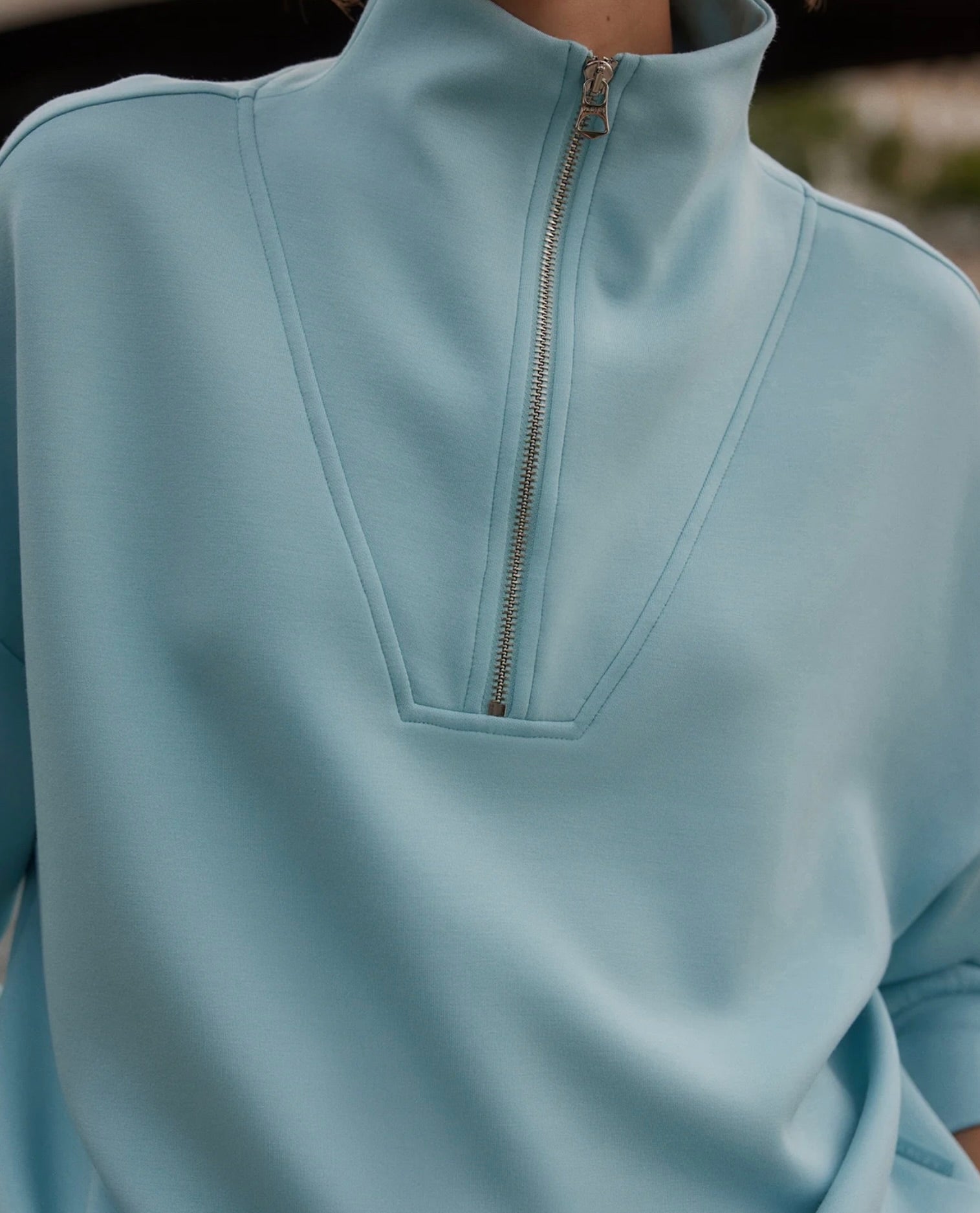 Hawley Blue Half Zip Sweatshirt