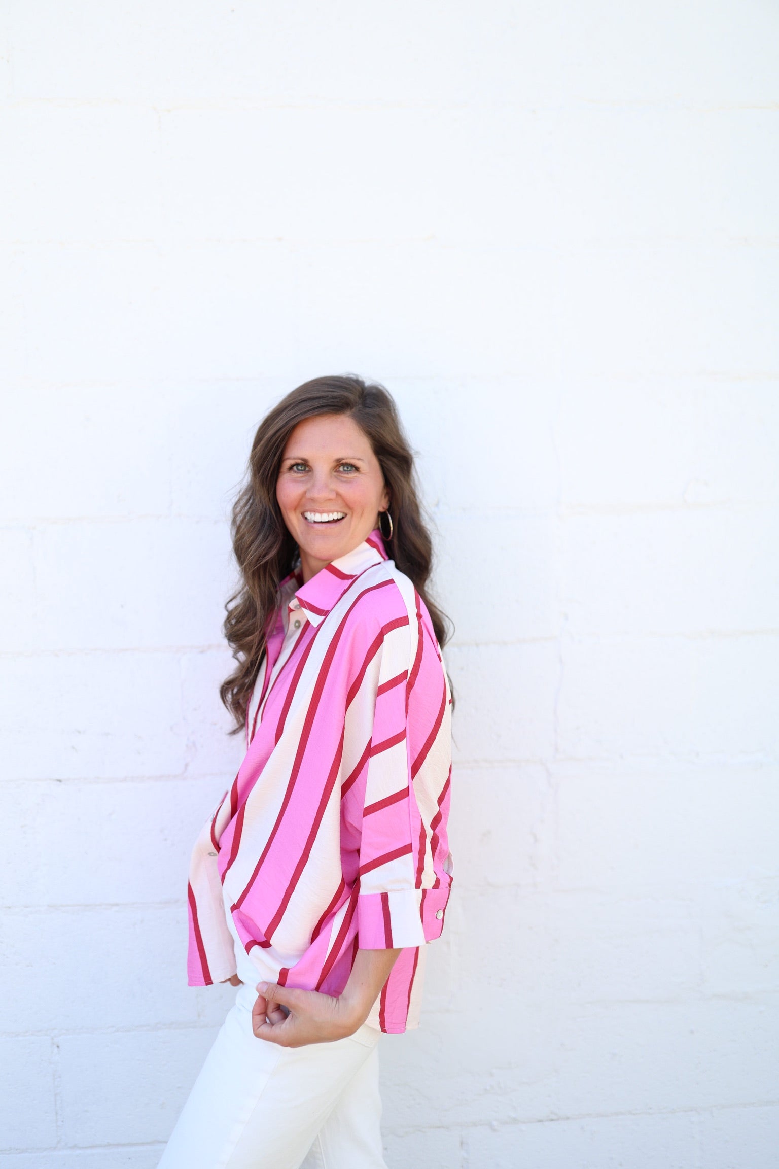 Isla Pink Stripe Blouse