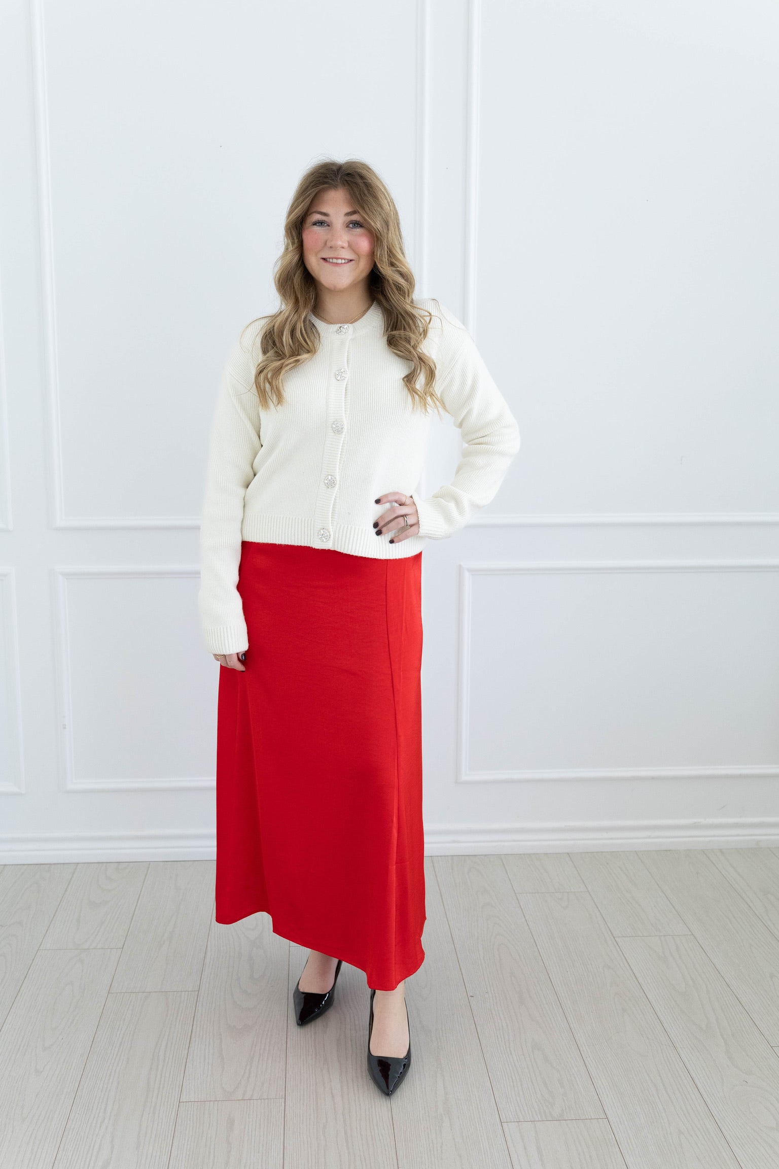 Northpointe Red Midi Skirt