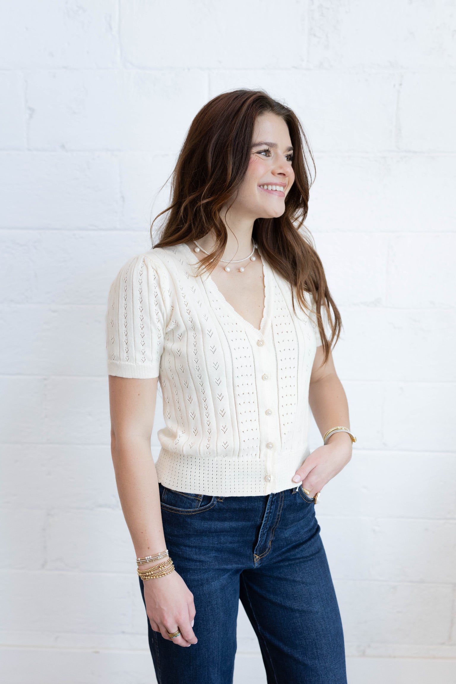 Cream Pearl Sweater