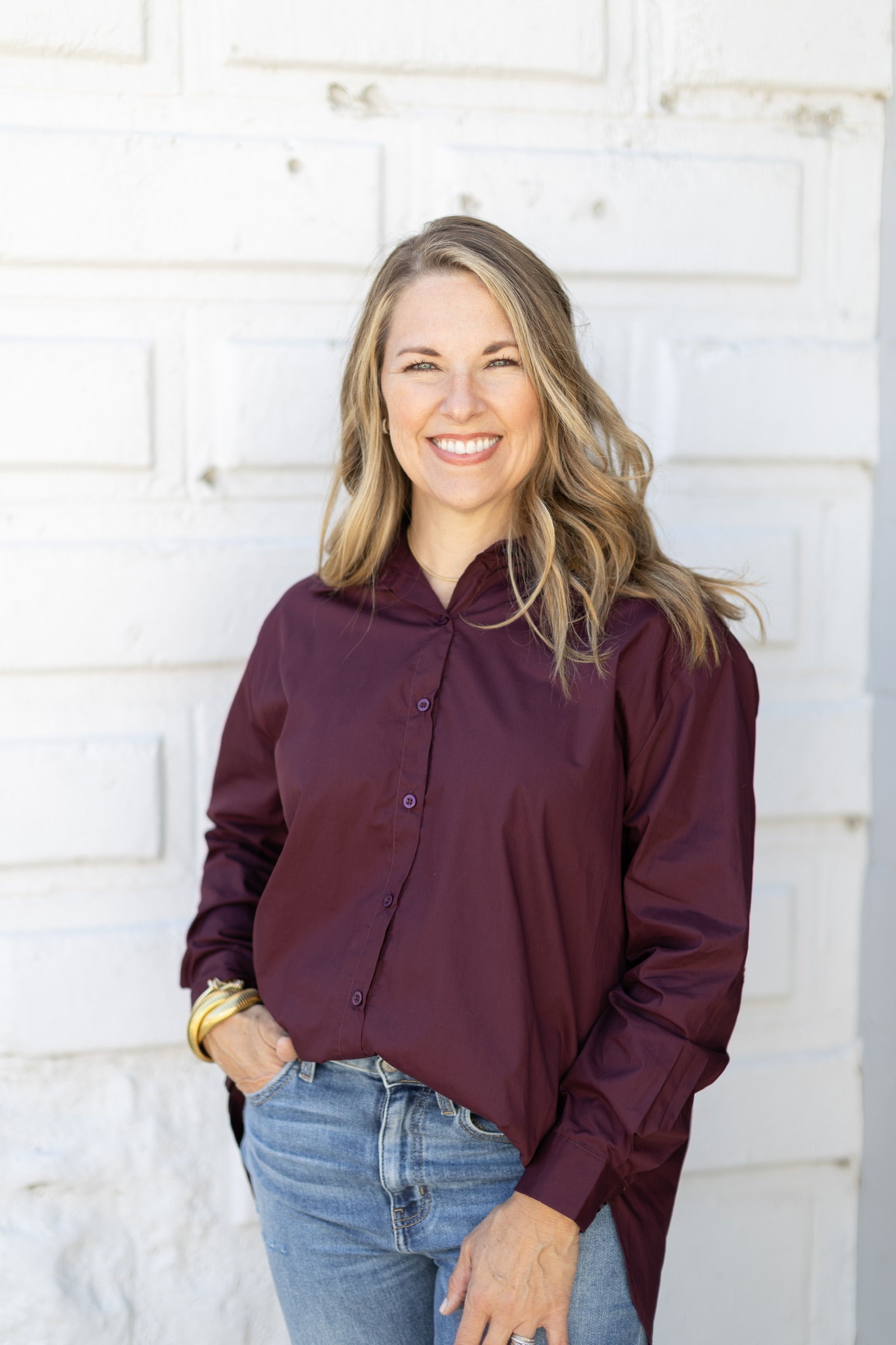 Preppy Maroon Game Day Top