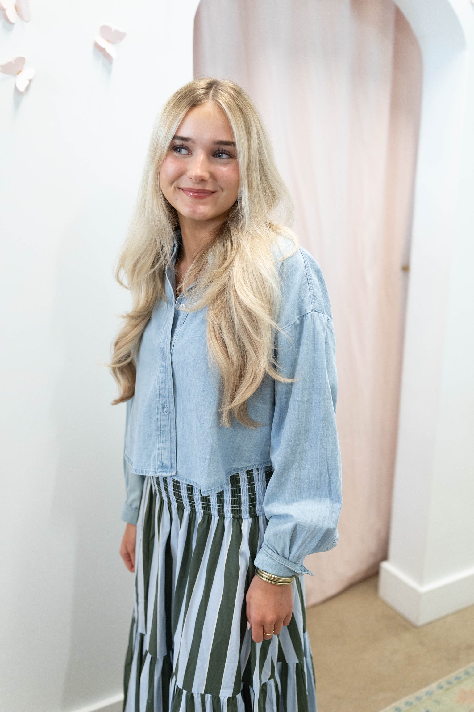 Chambray Denim Button Up