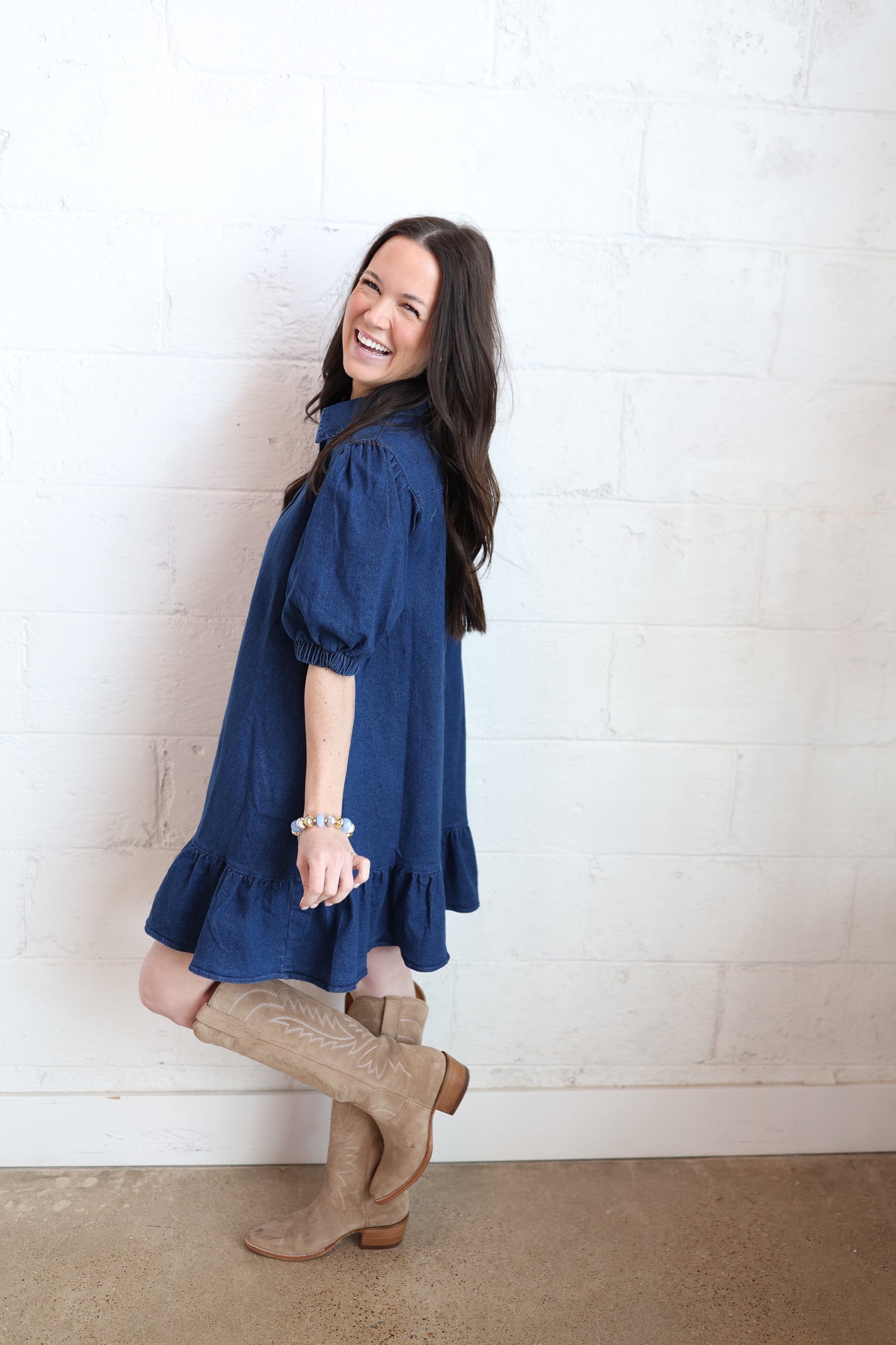 Jamie Denim Button Down Dress